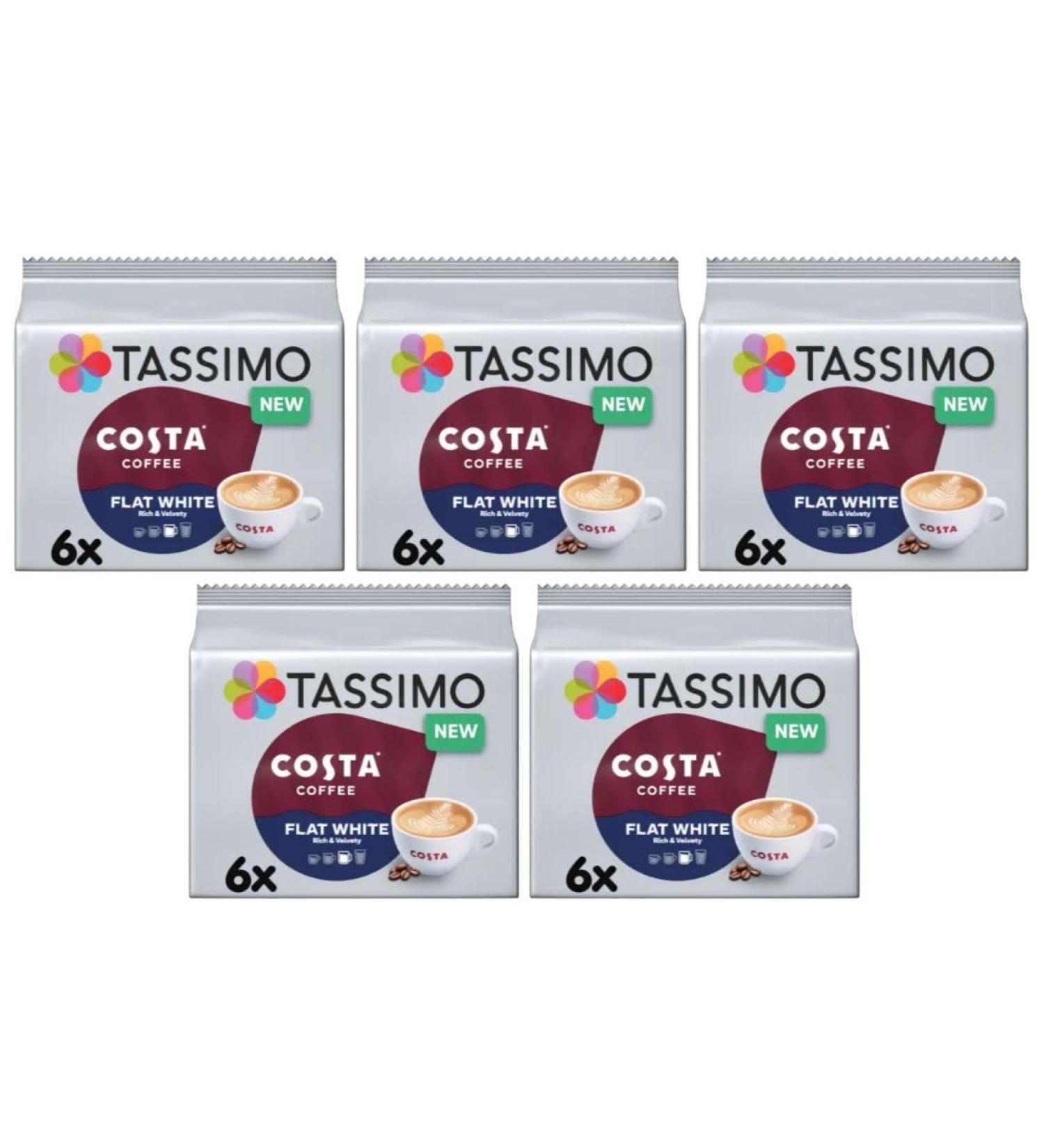 Wonderman Tools Tassimo Costa Flat White Coffee Pods x6 (Pack of 5 Total 30 Drinks) - Buy Online on GoSupps.com