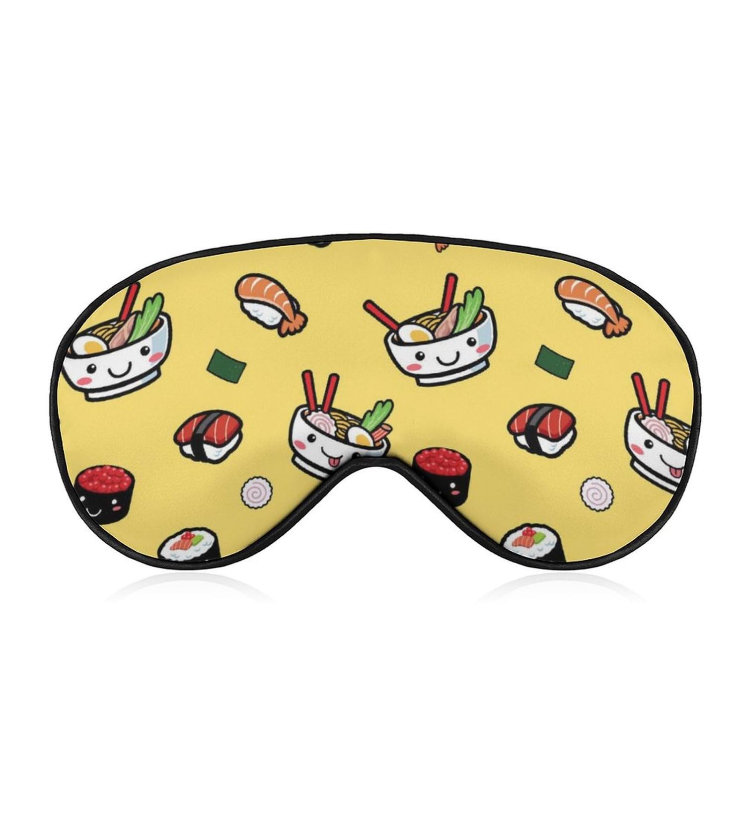 Japanese Ramen Pattern Sleep Mask - Adjustable Strap for Men & Women | Light Blocking Blindfold for Night Travel & Naps - Buy Online on GoSupps.com