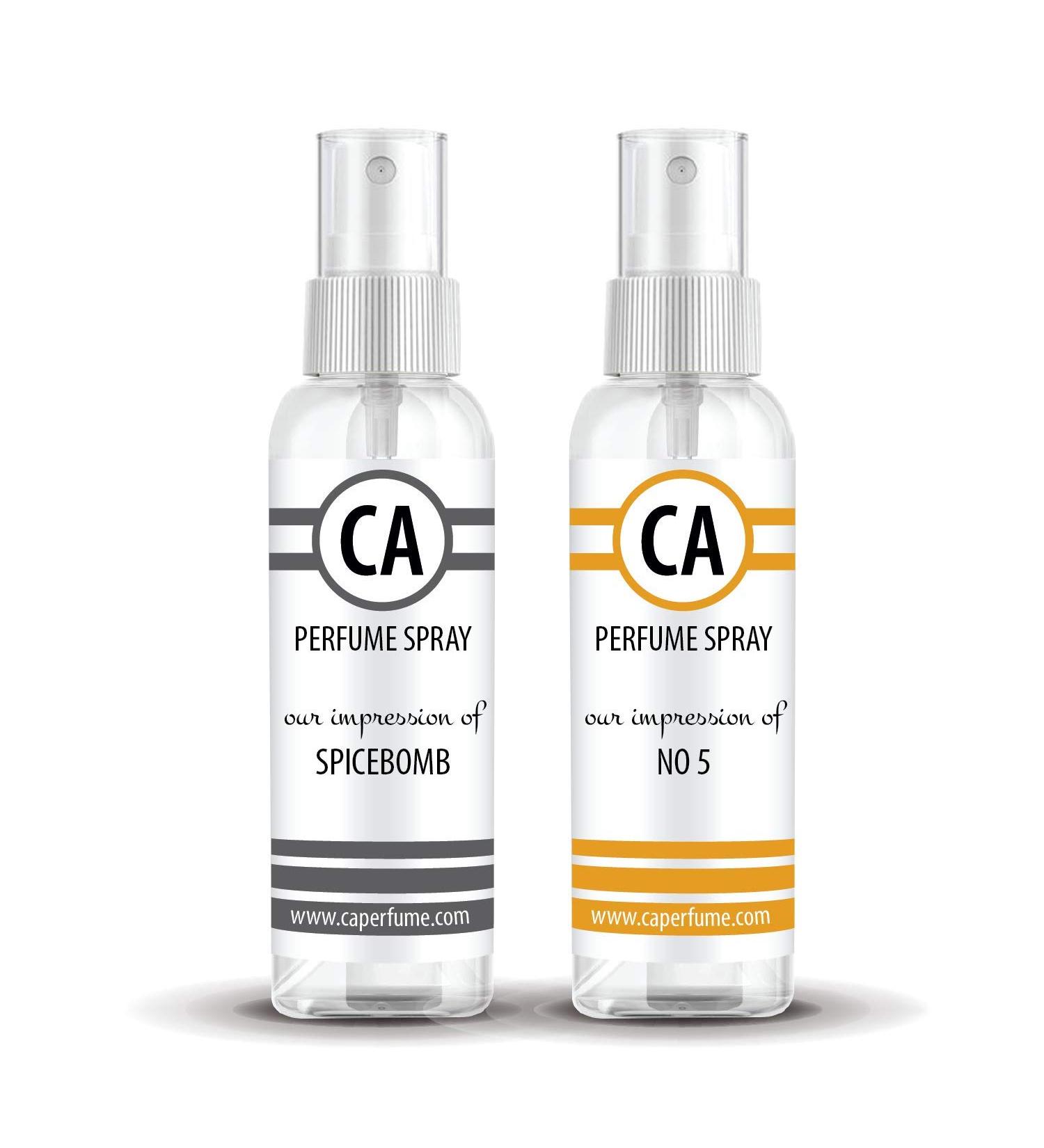 CA Perfume Impression of (Spicebomb + No 5) Travel Size Sample Fragrance Refillable Atomizer Long Lasting Eau de Parfum (Cologne) Sprayer / 2 Fl Oz/ 60 ml Spicebomb + No 5 Impression - Buy Online on GoSupps.com