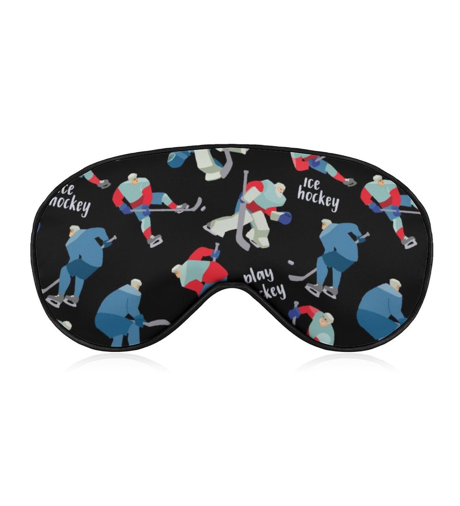 Ice Hockey Players Sleep Mask Eye Cover for Sleeping Blindfold with Adjustable Strap Blocks Light Night Travel Nap for Men Women - Buy Online on GoSupps.com