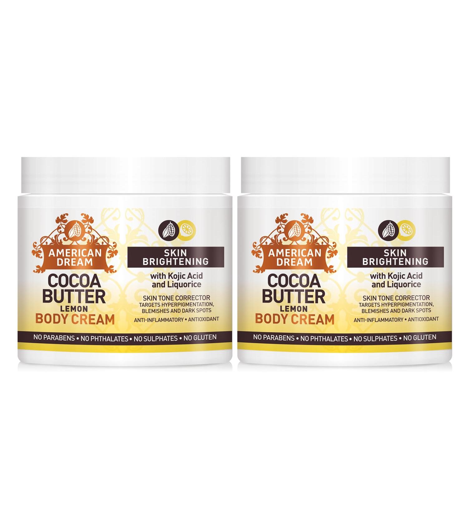 American Dream Cocoa Butter Body Cream for Skin Lightening with Kojic Acid & Licorice 453g - 2 x 903g Jars Total - Buy Online on GoSupps.com