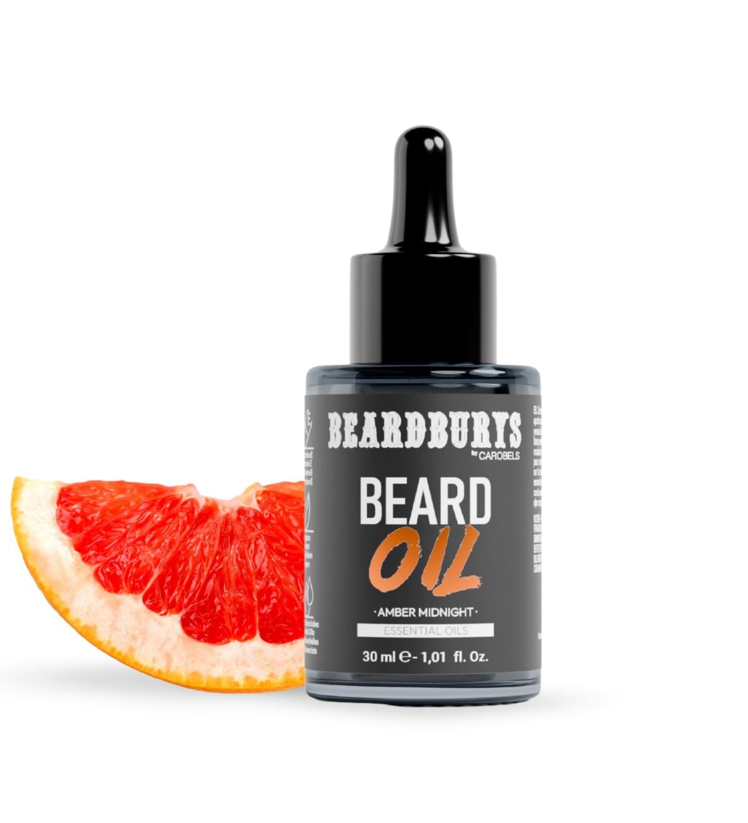  BY CAROBELS BEARDBURYS Beardburys Vegan Beard Oil for Men | Men's beard care with jojoba oil deeply moisturizes softens and protects amber fragrance - 30 ml - Buy Online on GoSupps.com
