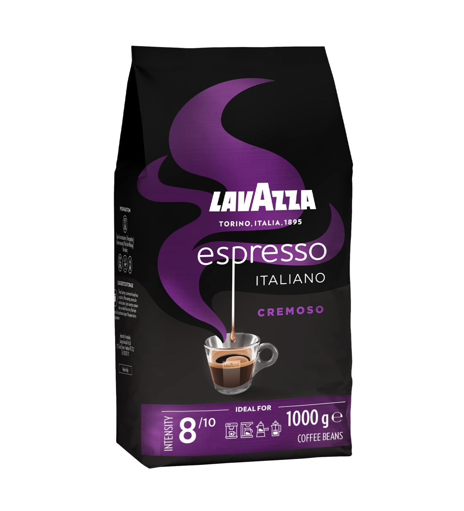 Buy Lavazza Espresso Italiano Cremoso Coffee Beans - Aromatic Arabica & Robusta Blend Intensity 8/10 1kg | International Shipping - Buy Online on GoSupps.com