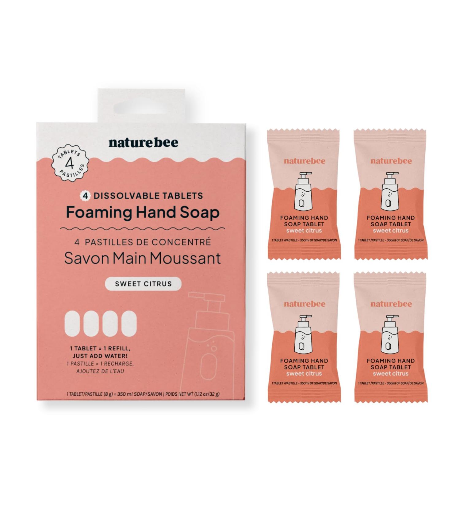 Eco-Friendly Foaming Hand Soap Tablets - Sweet Citrus Scent | Zero Waste Makes 34 Fl Oz | International Shipping - Buy Online on GoSupps.com