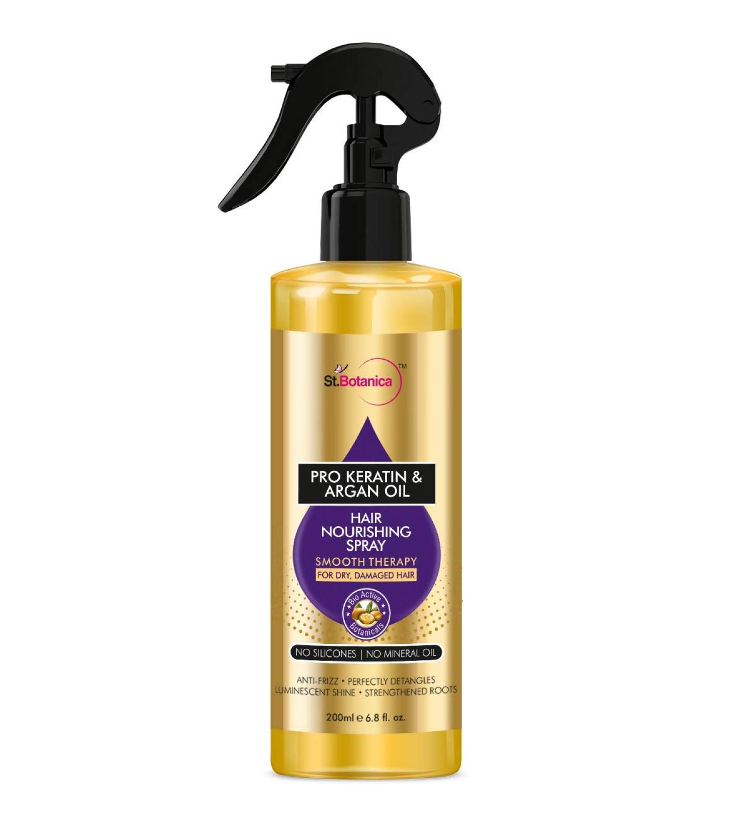 S .Bo tanica Pro Keratin and Argan Oil Smooth Therapy Hair Spray 200ml For Smooth Shiny & Frizz Free Hair | No Parabens & Sulphates - Buy Online on GoSupps.com