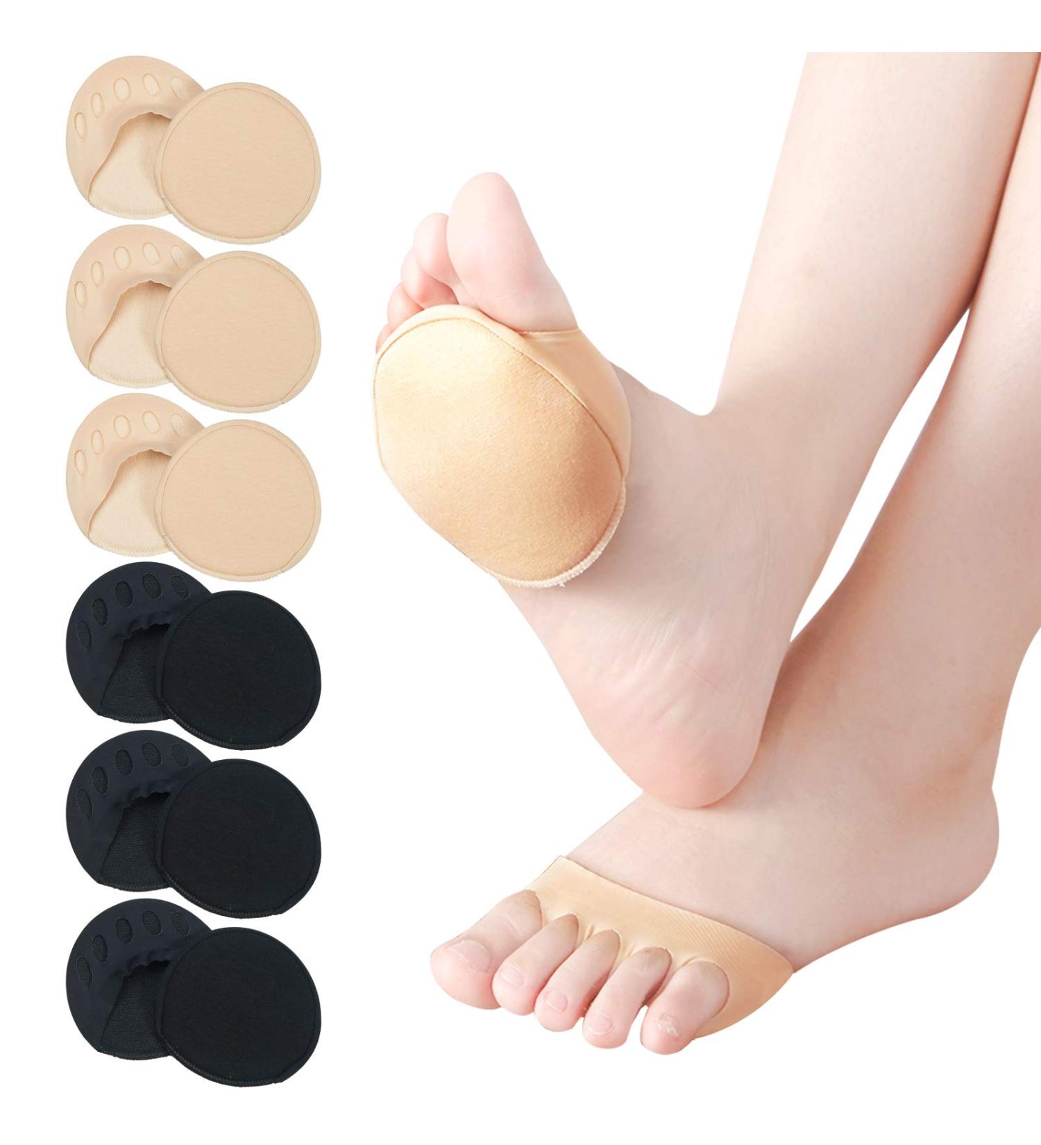 Women s Forefoot Pads - 6 Pairs Separate Toes Cushion for Foot Pain Relief | Unisex Sponge Ball of Foot Support - Buy Online on GoSupps.com