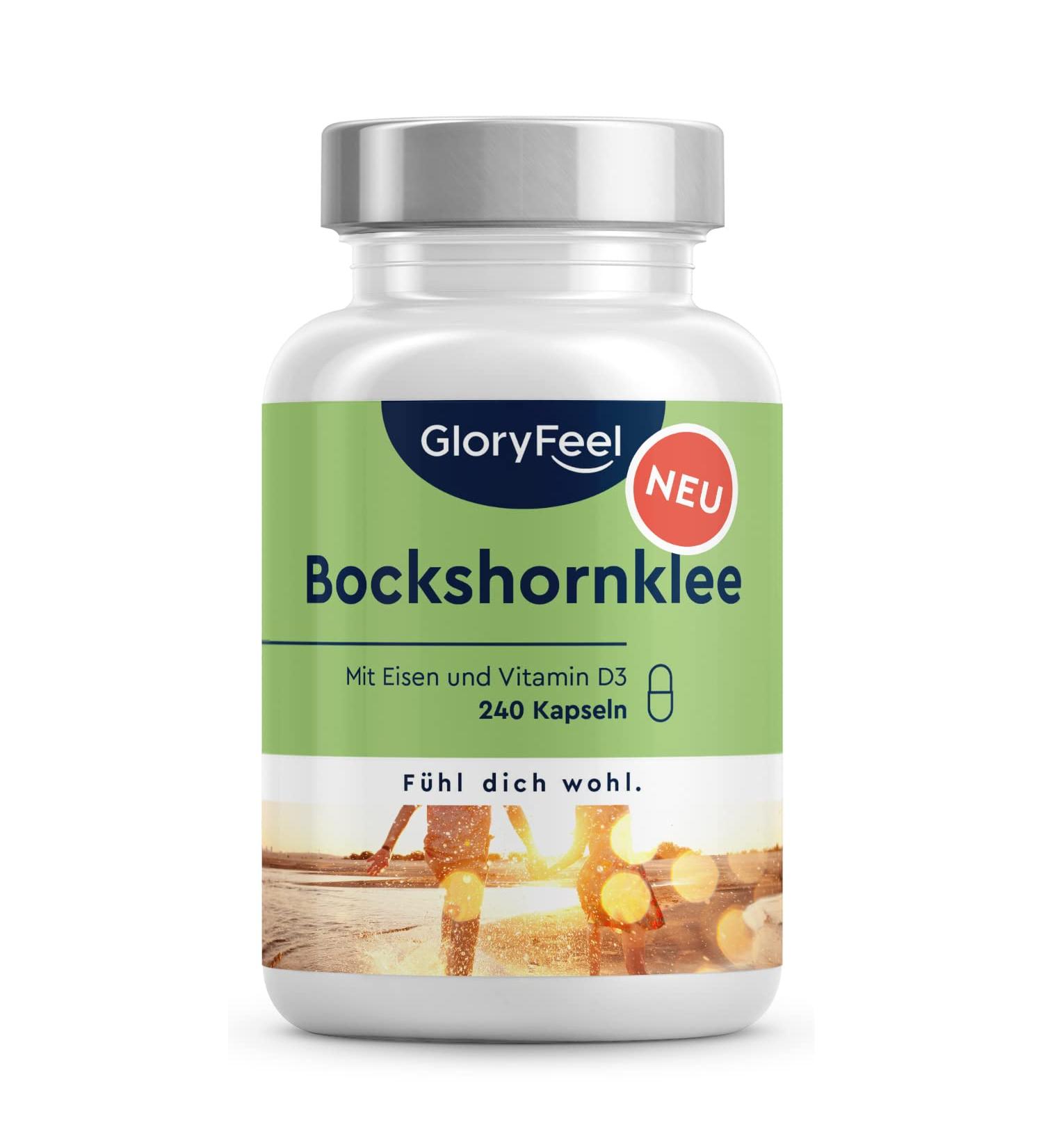 Bockshorn Clover Capsules - 2600mg Fenugreek High-Dose | 240 Vegan Capsules | Supports Breastfeeding | With Vitamin D & Iron | Lab Tested & No Additives - Buy Online on GoSupps.com