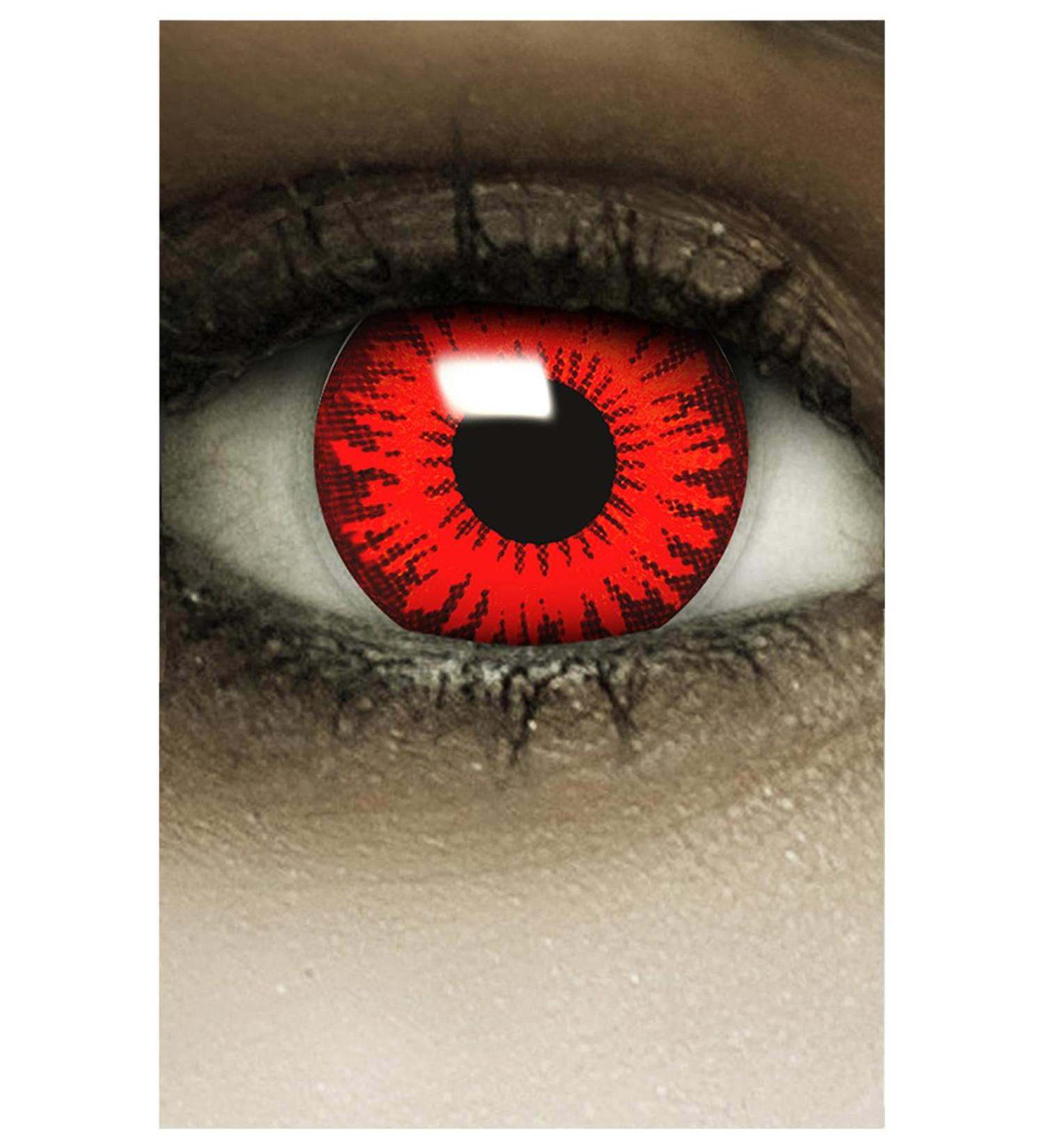 Buy FXCONTACTS Red Halloween Colored Contact Lenses - Flower Design 2 Pieces (1 Pair) No Prescription Needed - Buy Online on GoSupps.com