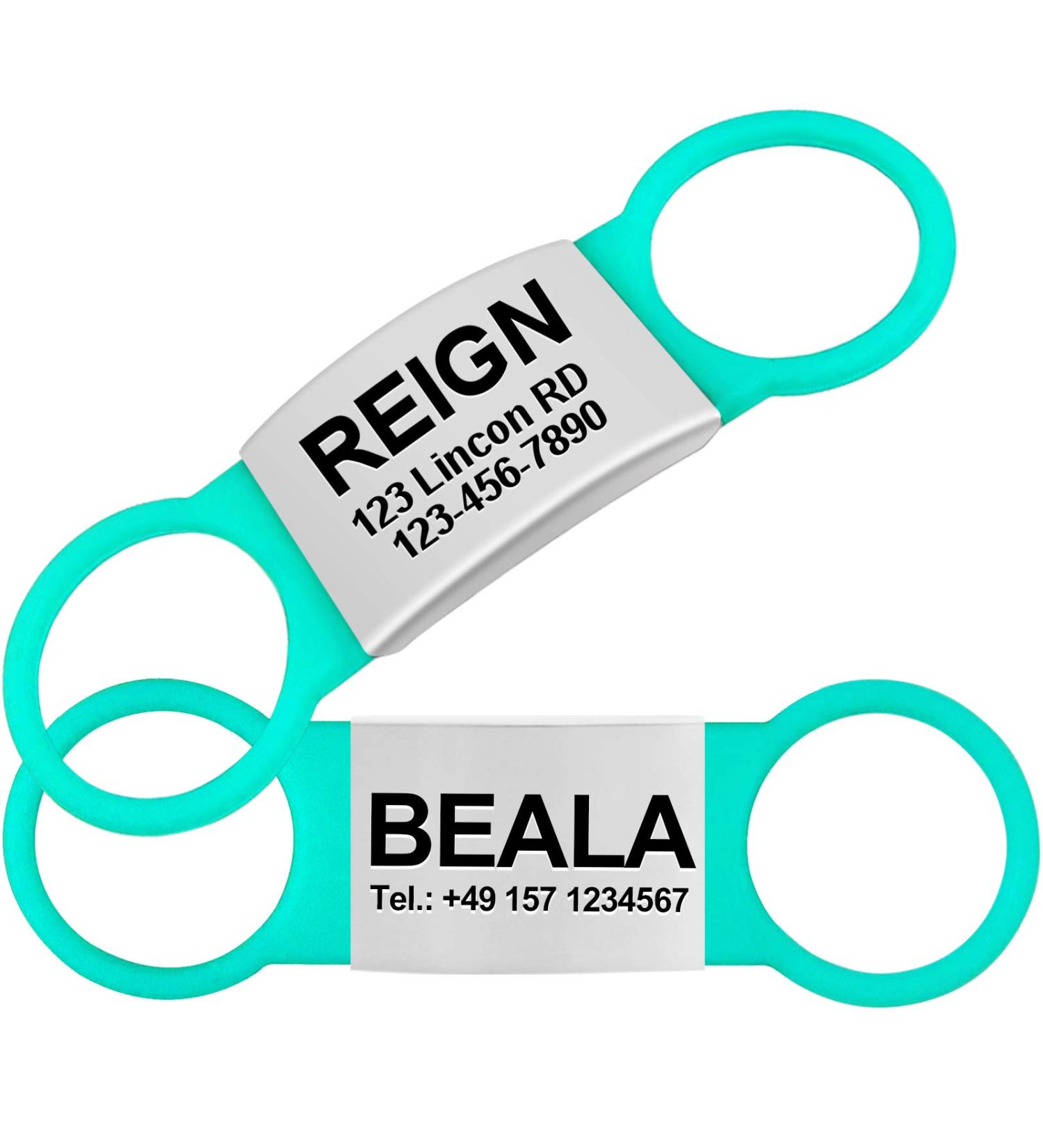 Personalizable Tagme 2 Pack Dog Tags for Small & Medium Breeds - Engraved Turquoise XL - Buy Online on GoSupps.com