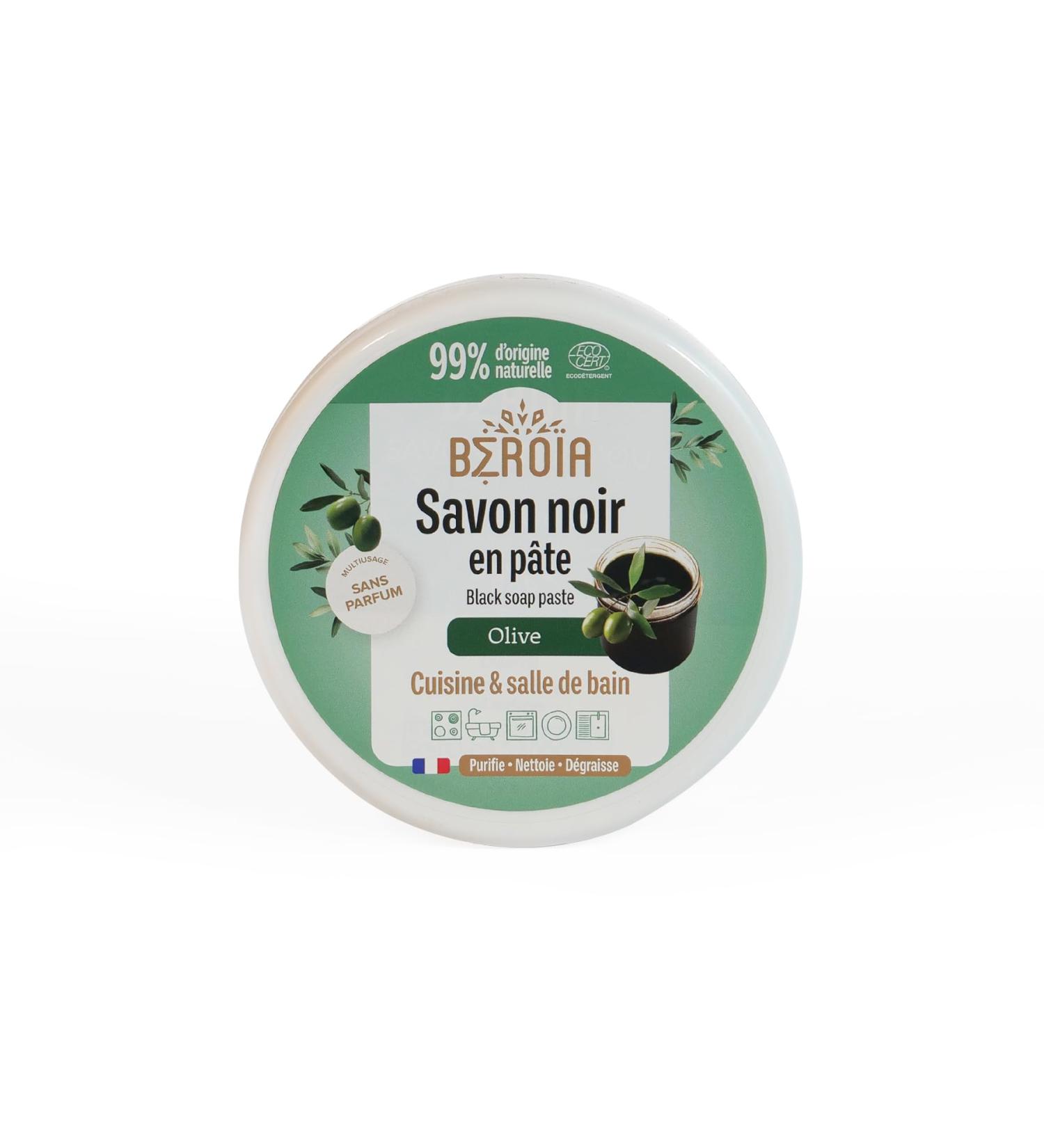 Savon noir mou nettoyant et degraissant 100% naturel l'huile d'olive (200g) - Buy Online on GoSupps.com