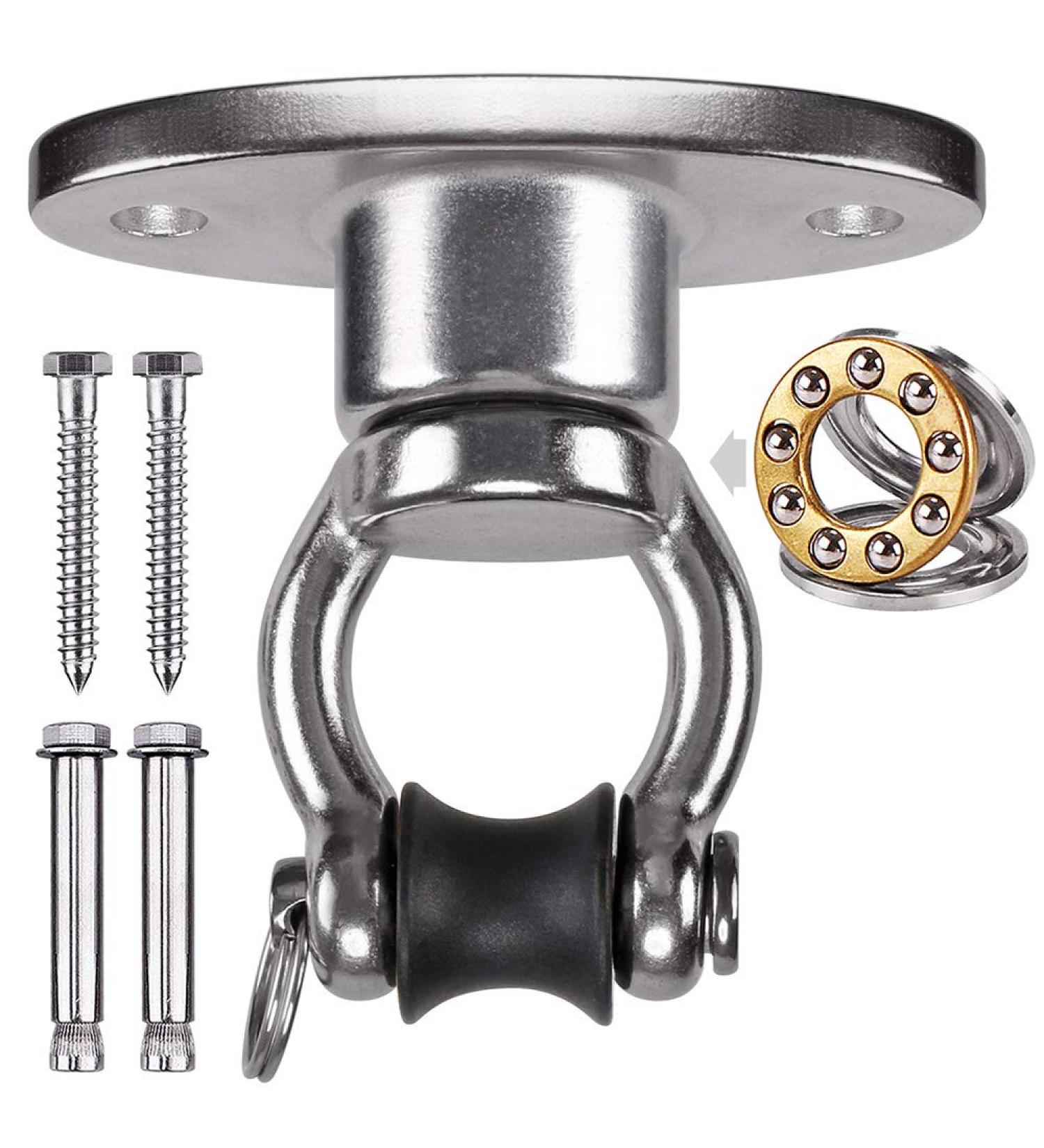 BeneLabel Permanent Antirust Stainless Steel Heavy Duty Swing Hanger 1200LB Capacity  Bearing Swing Hook 360 Rotation  2 Wood Screws  2 Expansion Bolts  Yoga Hammock Chair Sandbag  Swing Set - Buy Online on GoSupps.com