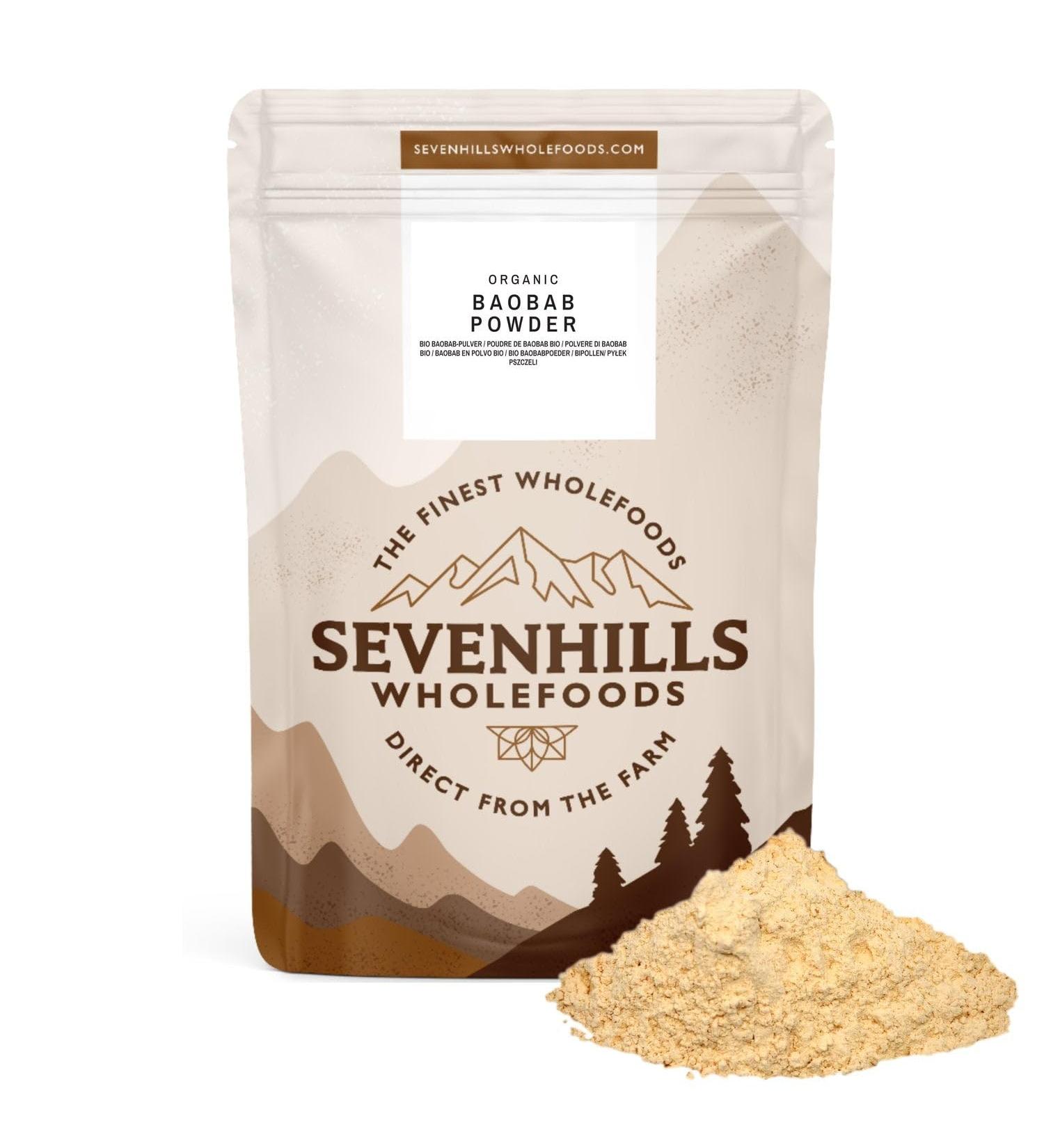 Sevenhills Wholefoods Organic Baobab Powder 1kg - Wild Harvested in Africa - Pack of 1 - Buy Online on GoSupps.com