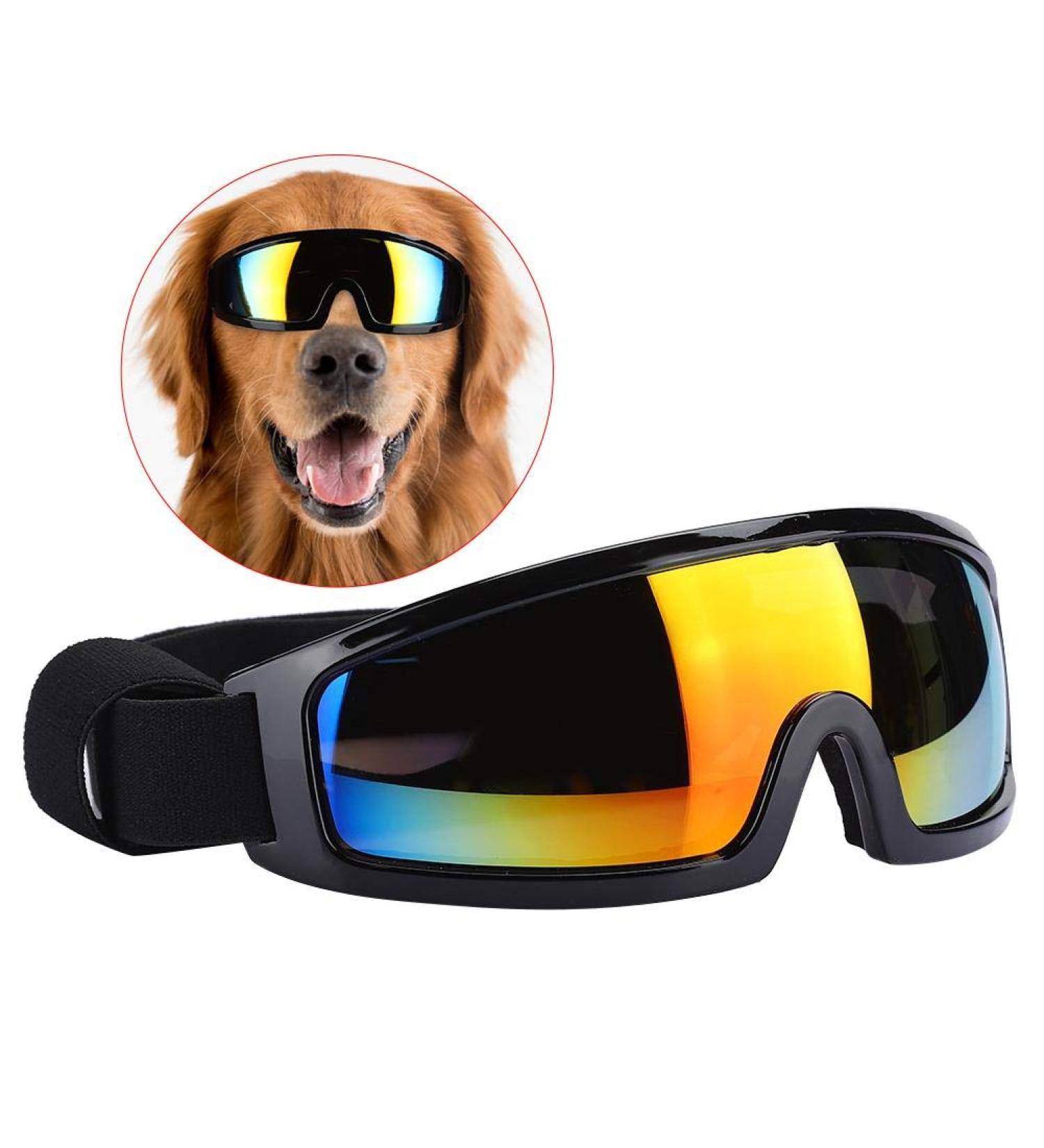 Dog Sunglasses Pet Fashion Goggles Wide View Dog Plastic Glasses for Wind Dust Snow Protection Adjustable Elastic Straps Pet Glassesfor Medium and Large Dogs(Black) - Buy Online on GoSupps.com