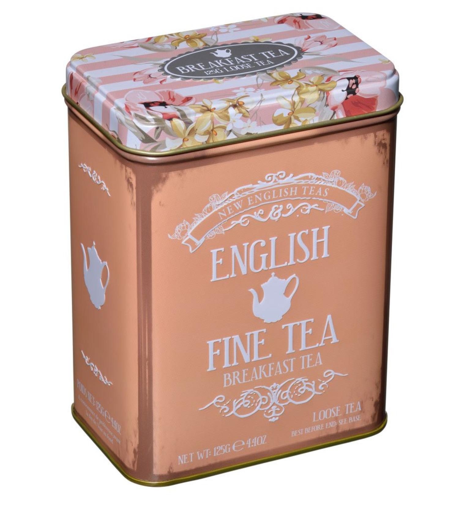 New English Teas Floral Tea Tin - 125g Loose-Leaf English Breakfast Tea - Buy Online on GoSupps.com