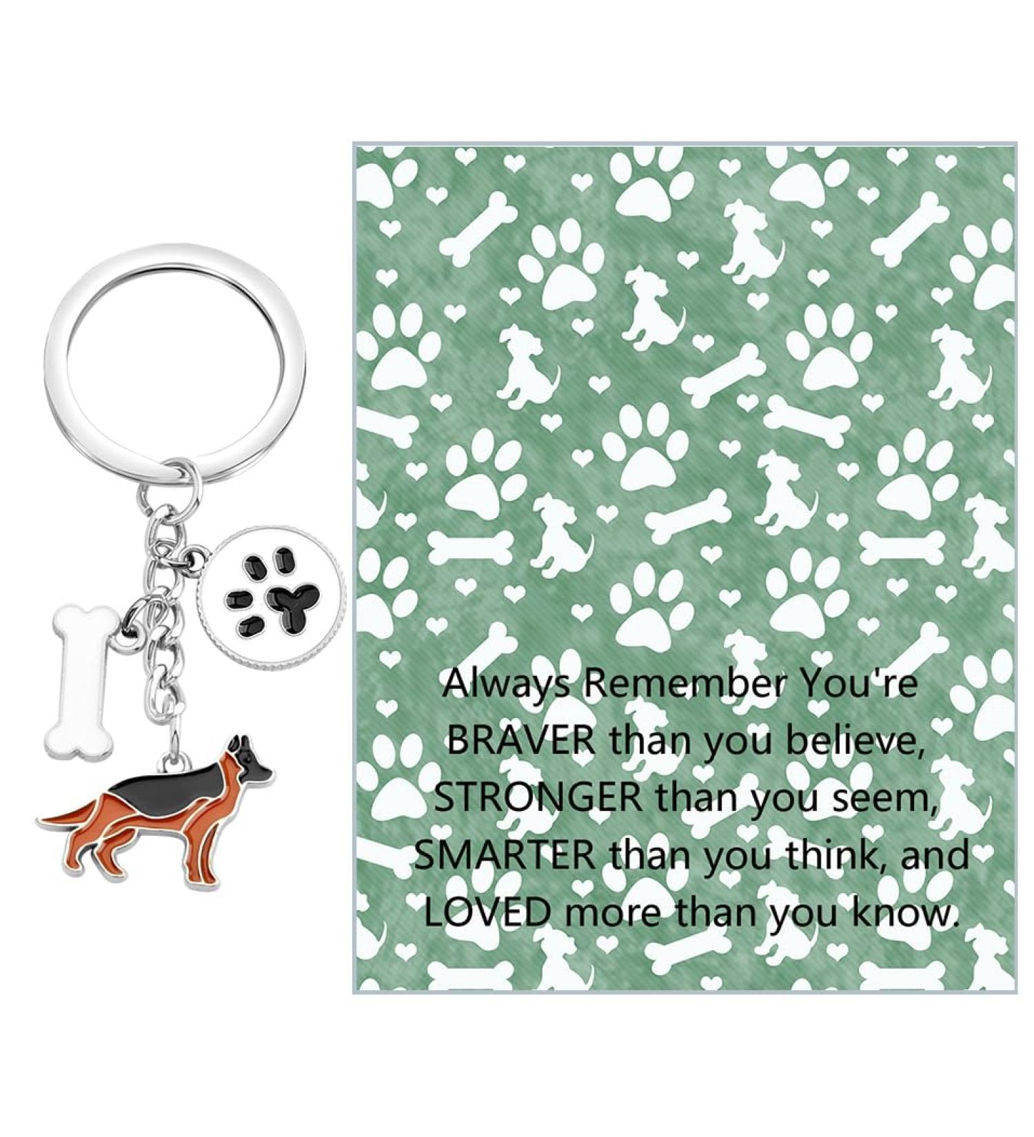 Ensianth Dog Keychain Gift | Perfect Puppy & Dog Lover Keyring | Paw Print Keychain for Dog Owners | Ideal Gift for Mom Dad & Shepherd Fans - Buy Online on GoSupps.com