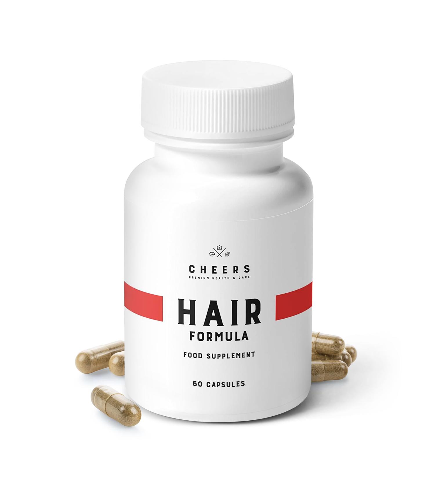 Cheers Hair Formula - 60 Vegan Capsules for Healthy Hair Skin & Nails | Hair Vitamins with Phosphatidic Acid | Best Hair Supplement for Adults - Buy Online on GoSupps.com