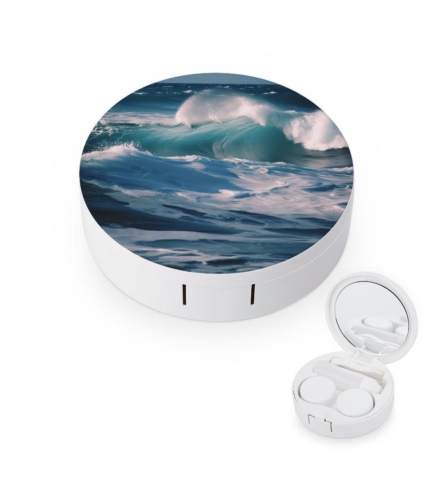 Ocean Waves Contact Lens Case - Portable Travel Storage Box for Contact Lenses - Buy Online on GoSupps.com
