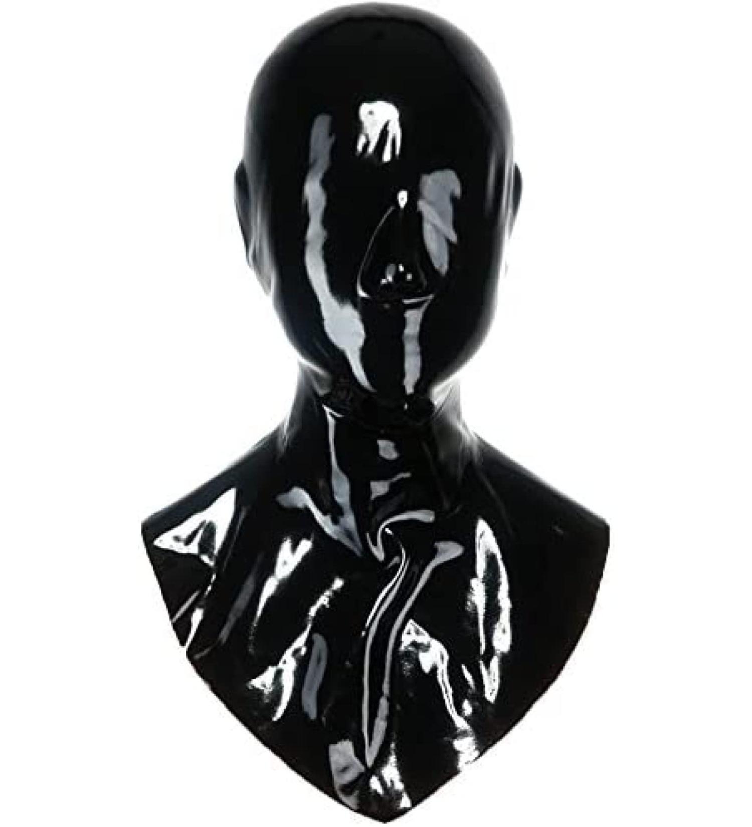 Unisex Black Latex Hood Rubber Mask - Open Nose Execution Mask | International Shipping - Buy Online on GoSupps.com