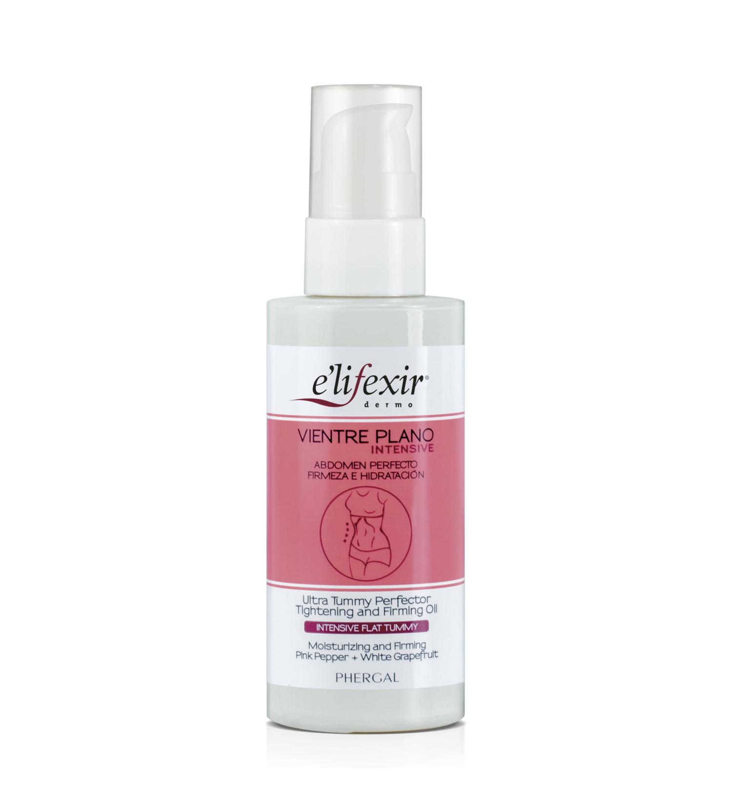 E'LIFEXIR Elifexir Vientre Plano Intensive Massage Oil with dermatological confirmation | Shaping draining and firming effect on the stomach | Recommended for use with an anti-cellulite massager | Unisex | 100 ml - Buy Online on GoSupps.com