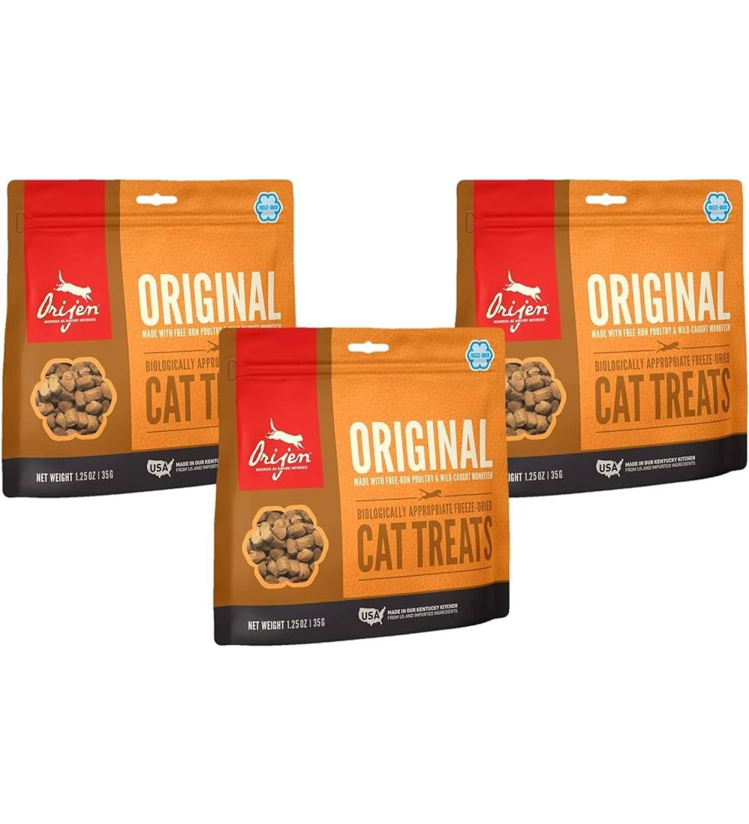 Orijen 3 Pack Original Freeze-Dried Cat Treats 1.25 oz. each - Buy Online on GoSupps.com