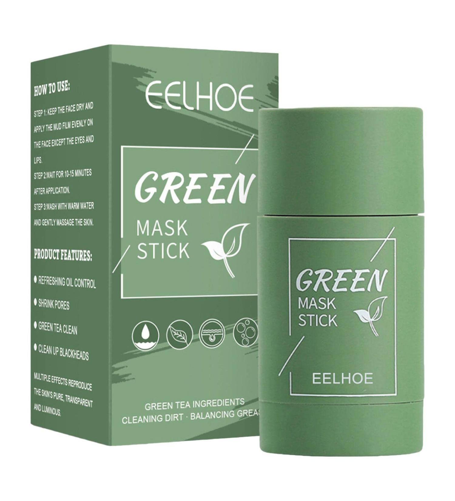 Green tea stick Natural Purifying Clay Masque Blackhead Remover with Green Tea Extract Skin Face Moisturizer for all skin types facial care products Qihuyi - Buy Online on GoSupps.com