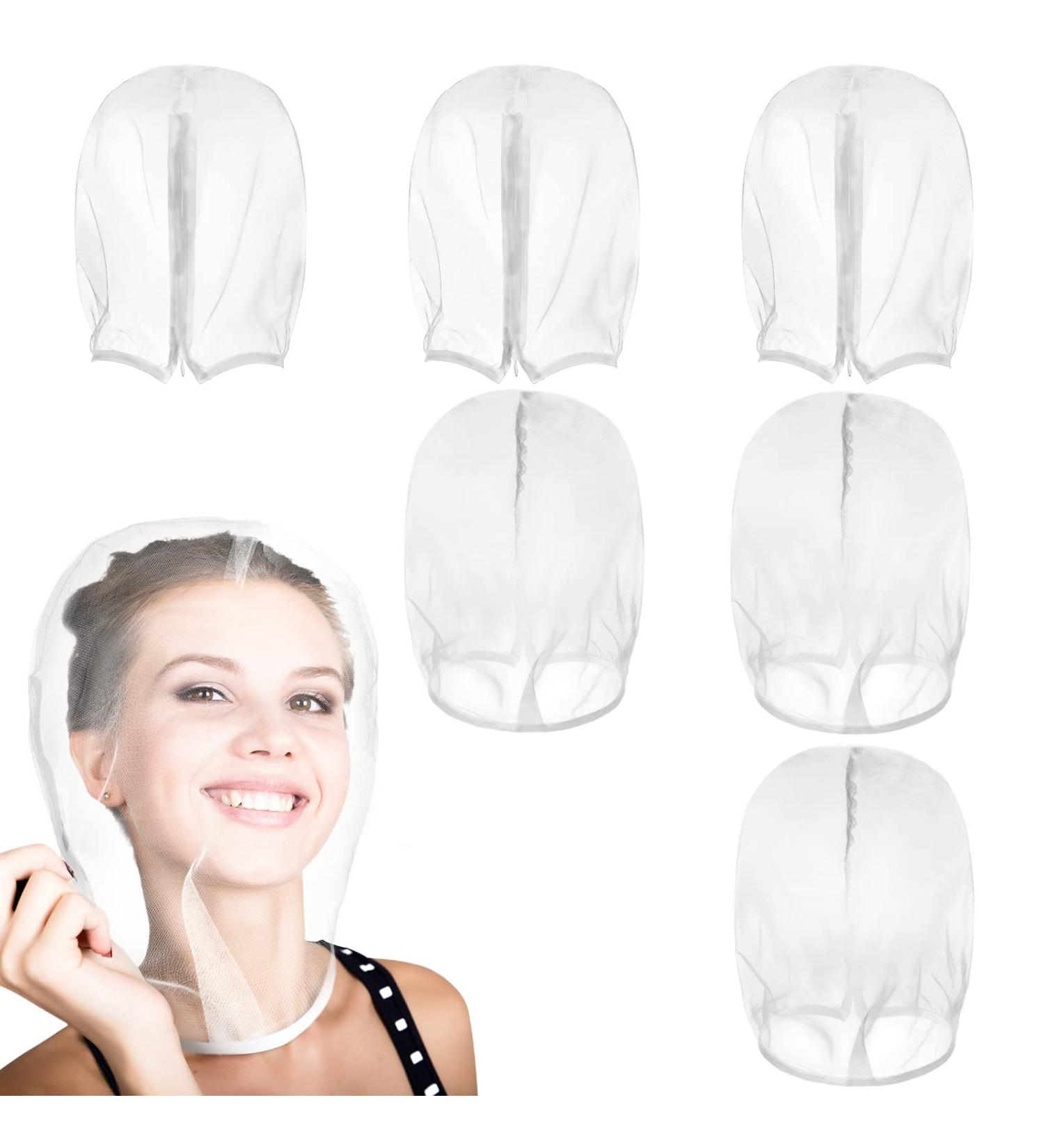 6 Piece Washable Makeup Protection Hood - Airy Nylon Chiffon Face Cover for Women & Girls | Reusable Zippered Beauty Accessory for Weddings (White) - Buy Online on GoSupps.com
