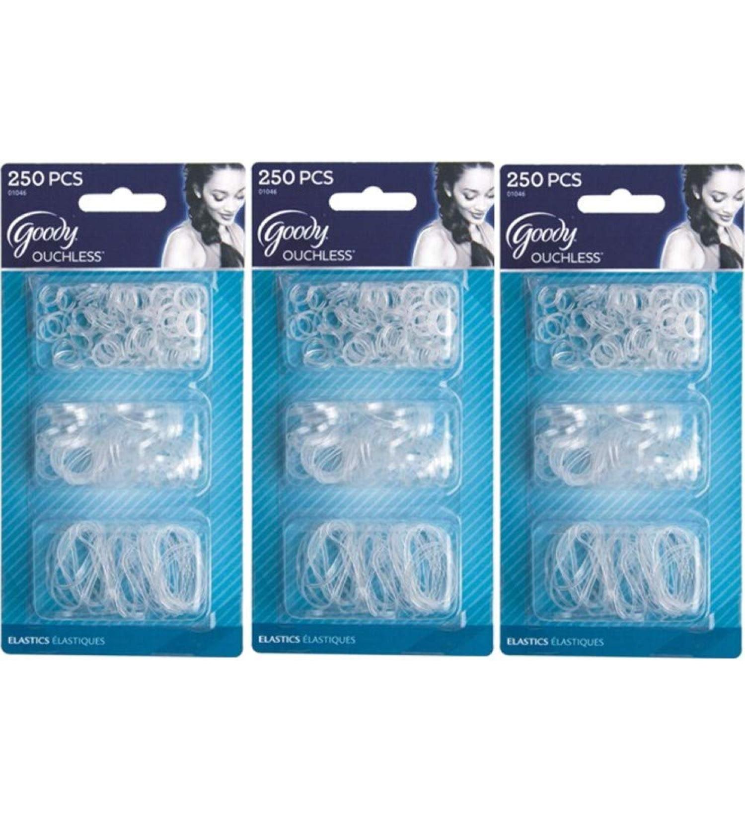 Goody Women's Ouchless Clear Polyband Elastics (Pack of 3) - 250 Count Each in 3 Sizes, No-Metal Hair Ties - Buy Online on GoSupps.com