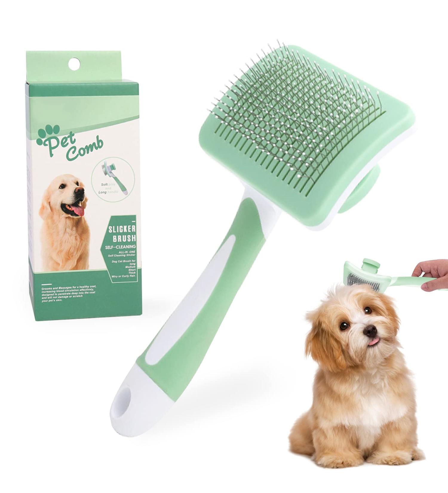 PHAVESAS Klein Pets Self-Cleaning Dog & Cat Brush - Green Small | Perfect for Long & Short Hair - Shop Now for International Shipping! - Buy Online on GoSupps.com