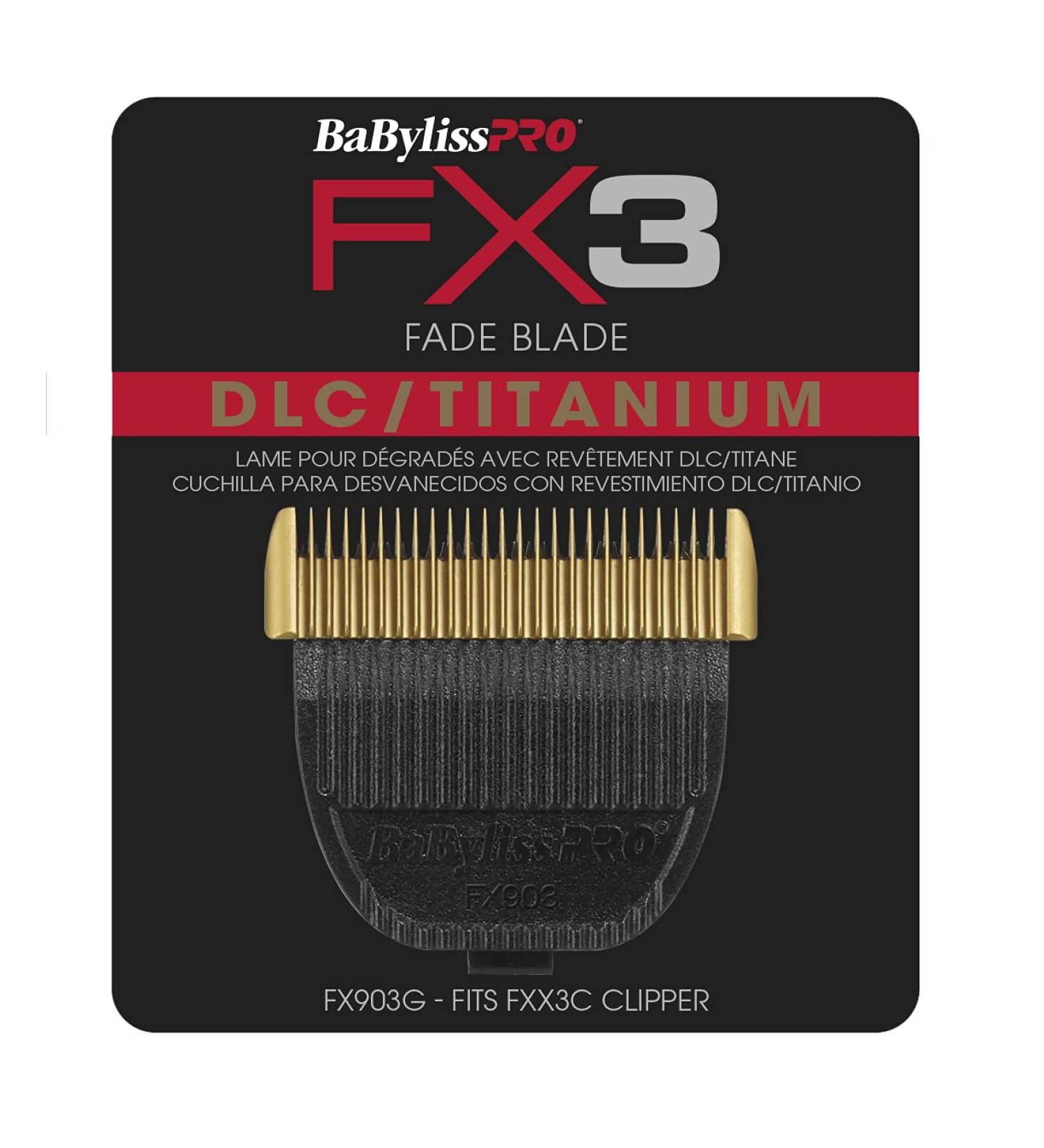 BaBylissPRO FX3 Clipper Replacement Ultra Thin Fade Blades - DLC Nickel Titanium | Best International Shipping - Buy Online on GoSupps.com