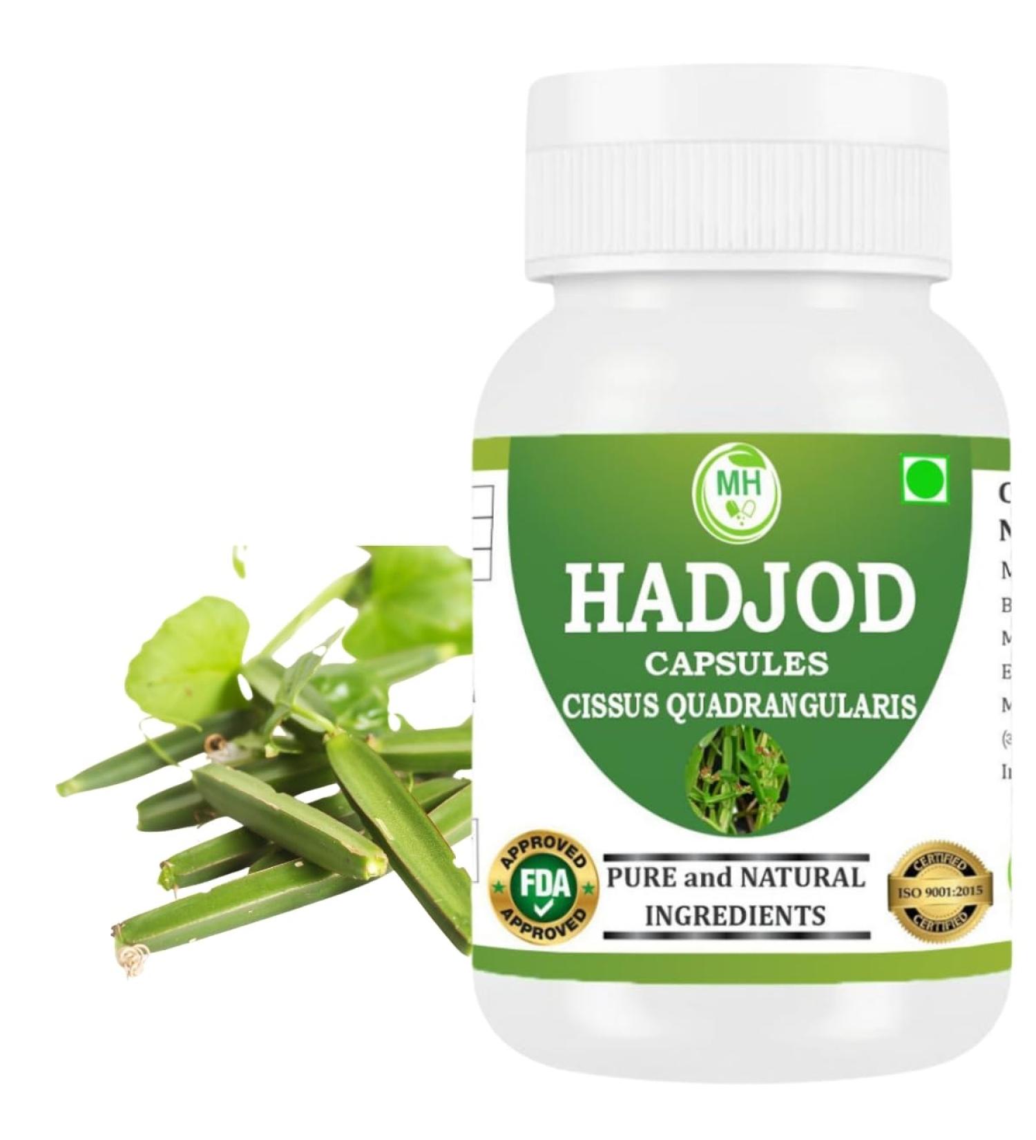 Morsan Healthcare Hadjod (Cissus Quadrangularis) Capsules Pack of 60 x 500 mg Veg Capsules | High Potency | 100% Natural Ayurvedic Supplement for Bone and Joint Support - Buy Online on GoSupps.com