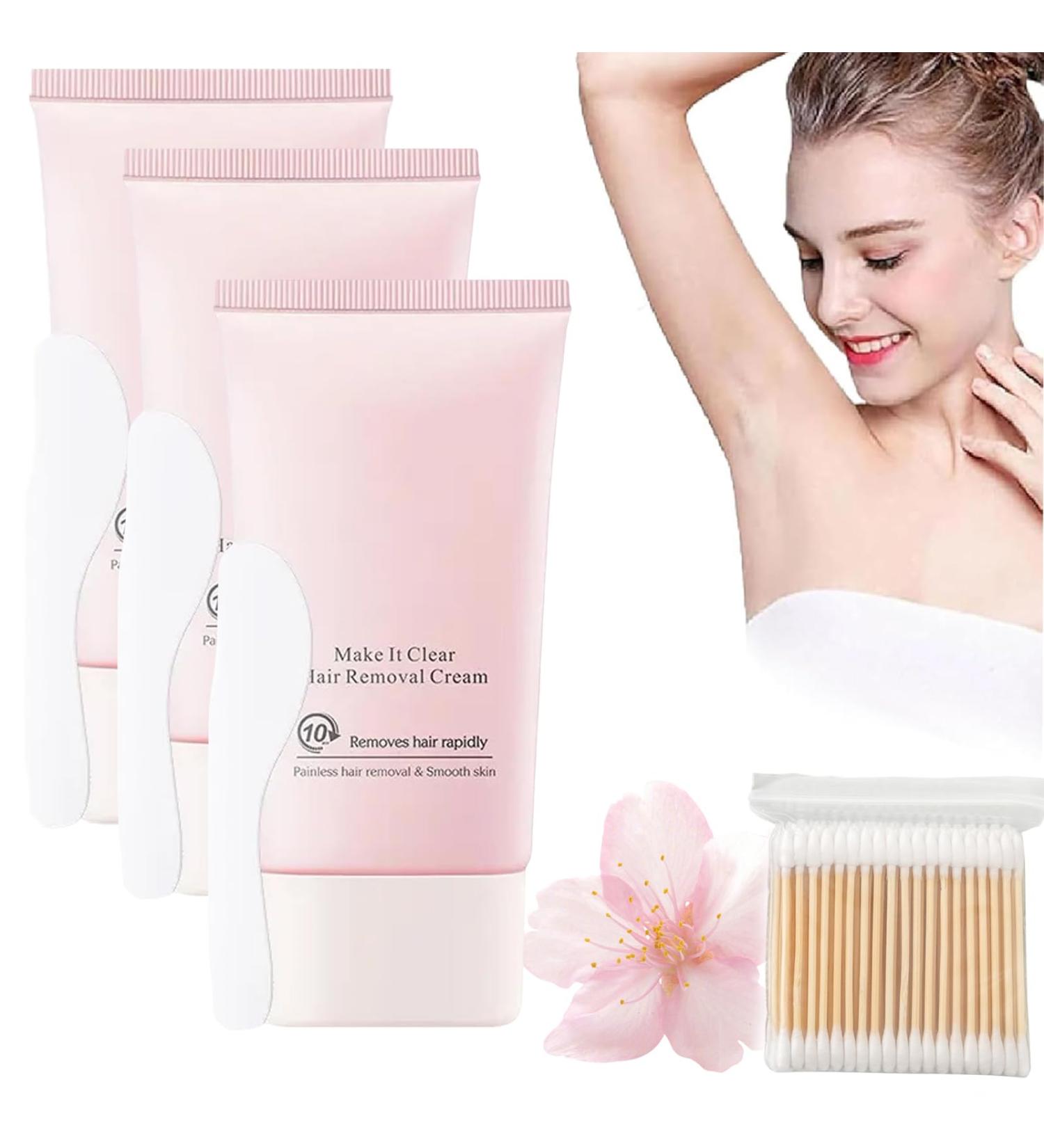 Quarxery Hair Removal Cream 60g Quarxery Pure and Gentle Hair Removal Cream Painless Hair Removal Cream for Smooth Skin | Quarxery Hair Removal Foam for for Face Arm Leg Armpit (3pcs) - Buy Online on GoSupps.com