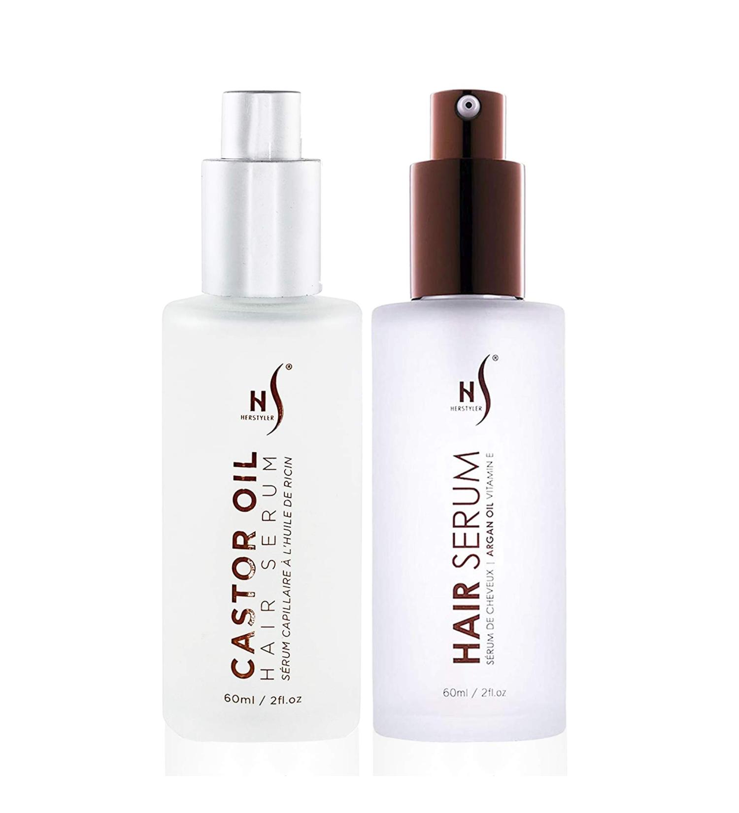 Herstyler Argan Oil and Castor Oil Hair Serum Bundle - Nourishing Hair Care Set - Buy Online on GoSupps.com