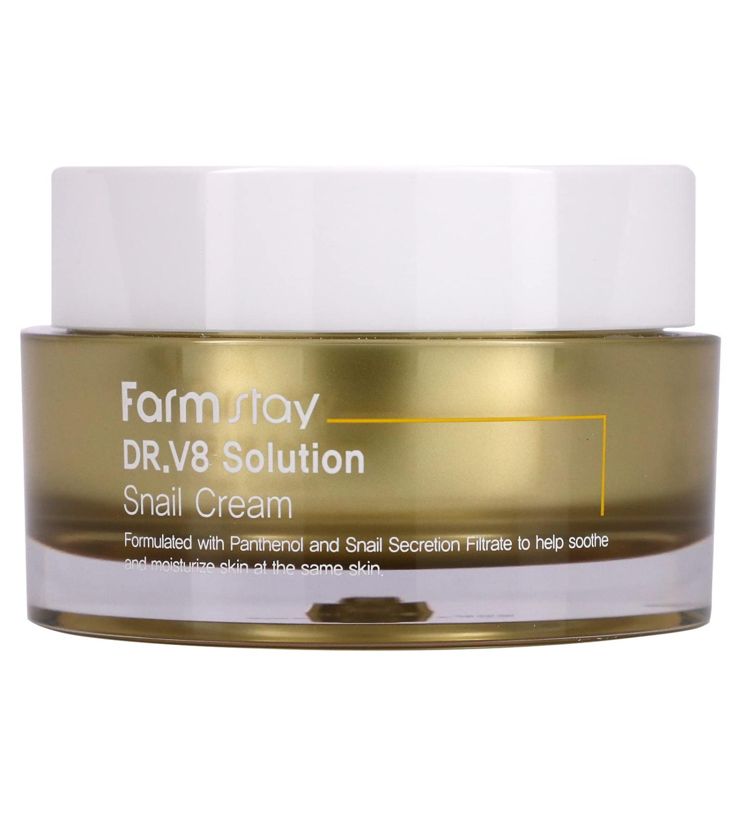 Farmstay Dr. V8 Snail Cream 1.69 fl oz - Revitalize & Hydrate Skin - Buy Online on GoSupps.com
