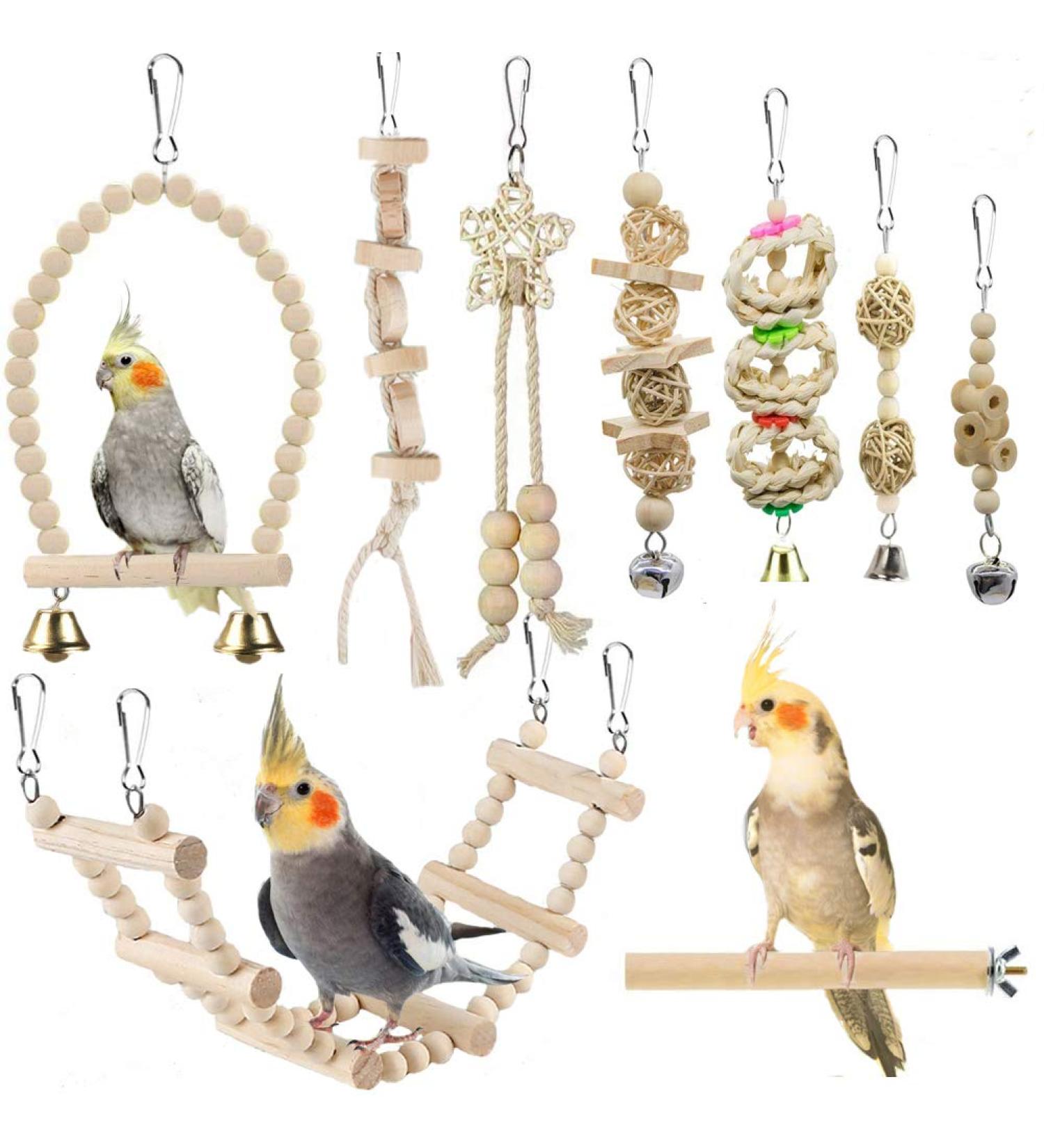 Bird Parrot Swing Toys - Chewing, Climbing, Hanging Perch & More for Small to Medium Birds - Buy Online on GoSupps.com