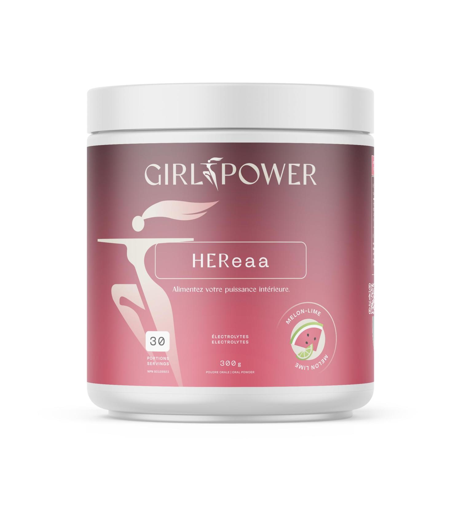 Girl Power Supplements HEReaa Melon & Lime (30 Servings) - EAA & Electrolytes Supplement for Women Athletic & Training Support Muscle Recovery Cognitive Performance Essential Amino Acids Workout Supplement Melon & Lime 30 Servings (Pack of 1)