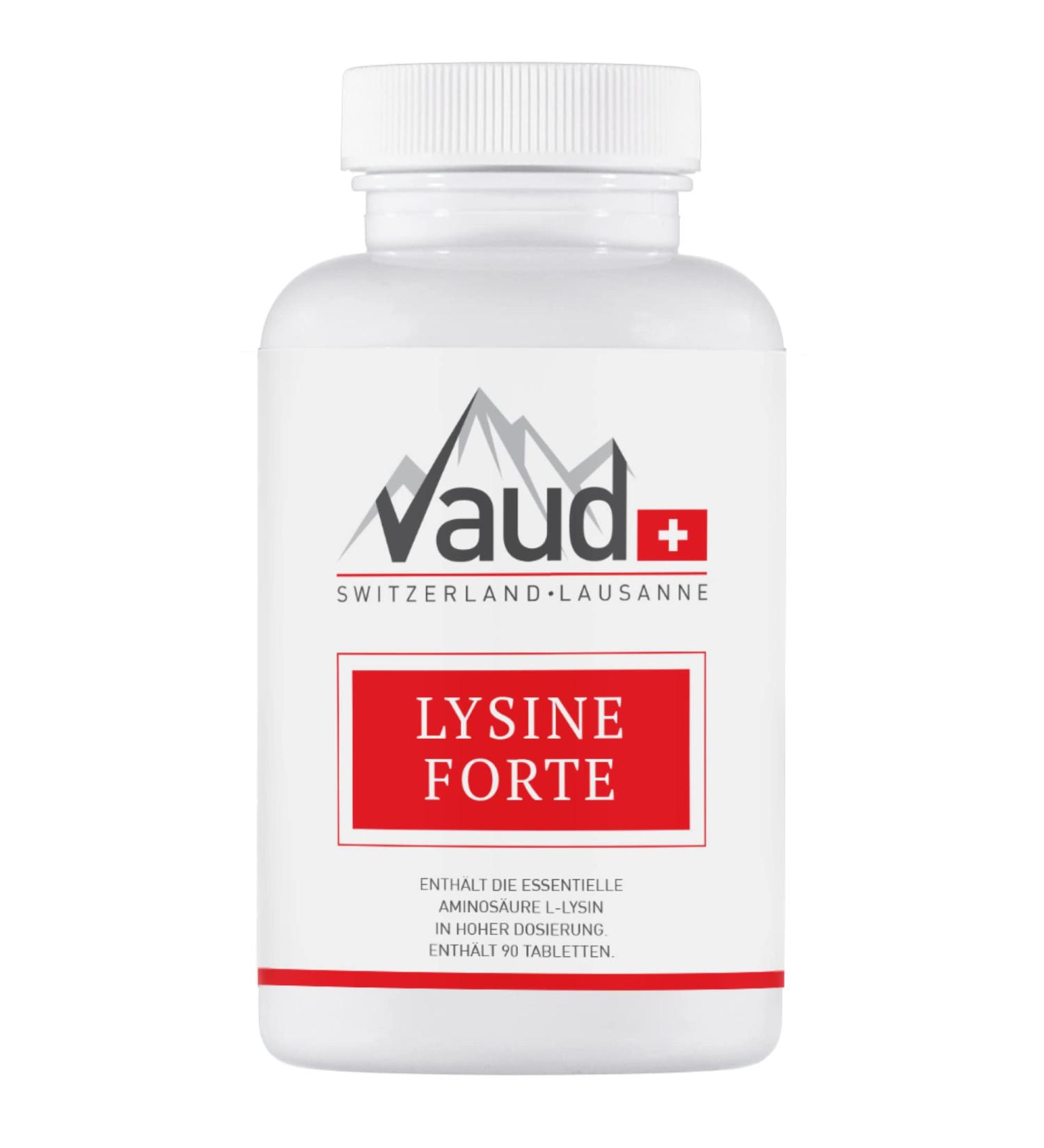 Lysine Forte - High Dosage L-Lysine Tablets | Vegan | 90 Count | Swiss Quality | International Shipping - Buy Online on GoSupps.com