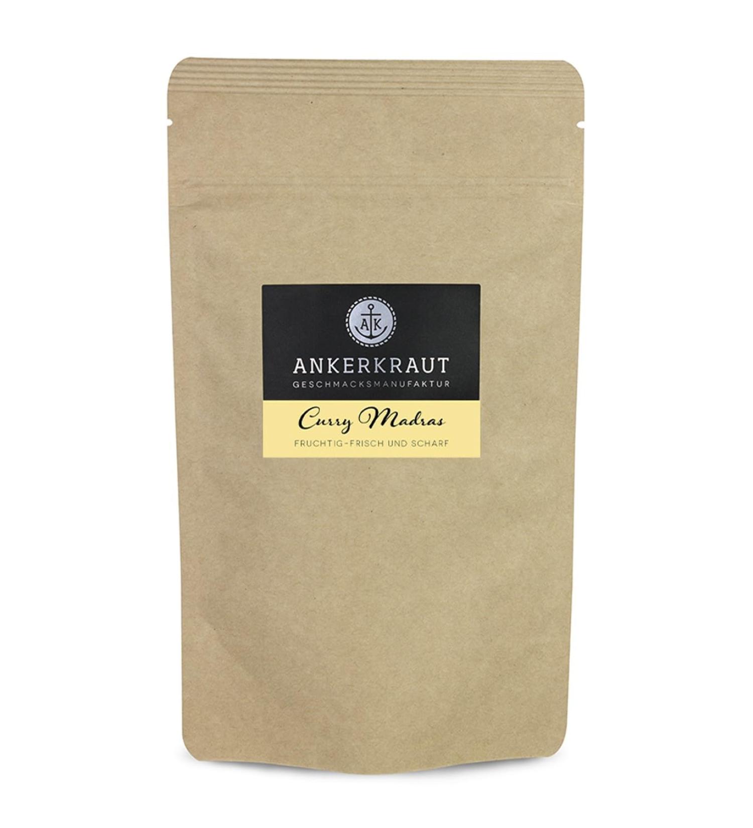 Ankerkraut Curry Madras - Fresh Fruity Curry Powder for Meat Fish & Vegetables - 130g Aroma Density Bag - Buy Online on GoSupps.com
