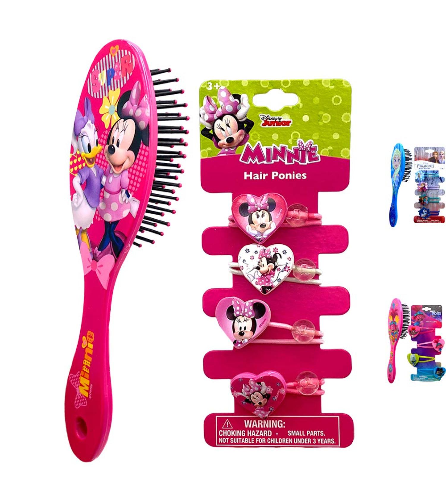 Disney Minnie Mouse Hair Accessories Set for Kids Girls - Hair Brush, Elastic Ponytail Hairband Ties with Charm - Buy Online on GoSupps.com
