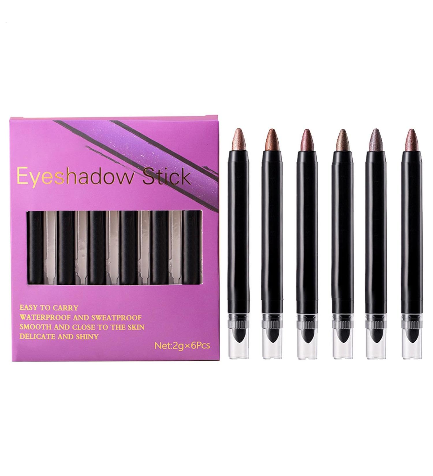  gafdu Shimmer Eyeshadow Stick Eyeshadow Stick Waterproof Glitter Eyeshadow Stick 6 Colors | Highlighter Eyeshadow Stick Smudge Stick Pen - Buy Online on GoSupps.com