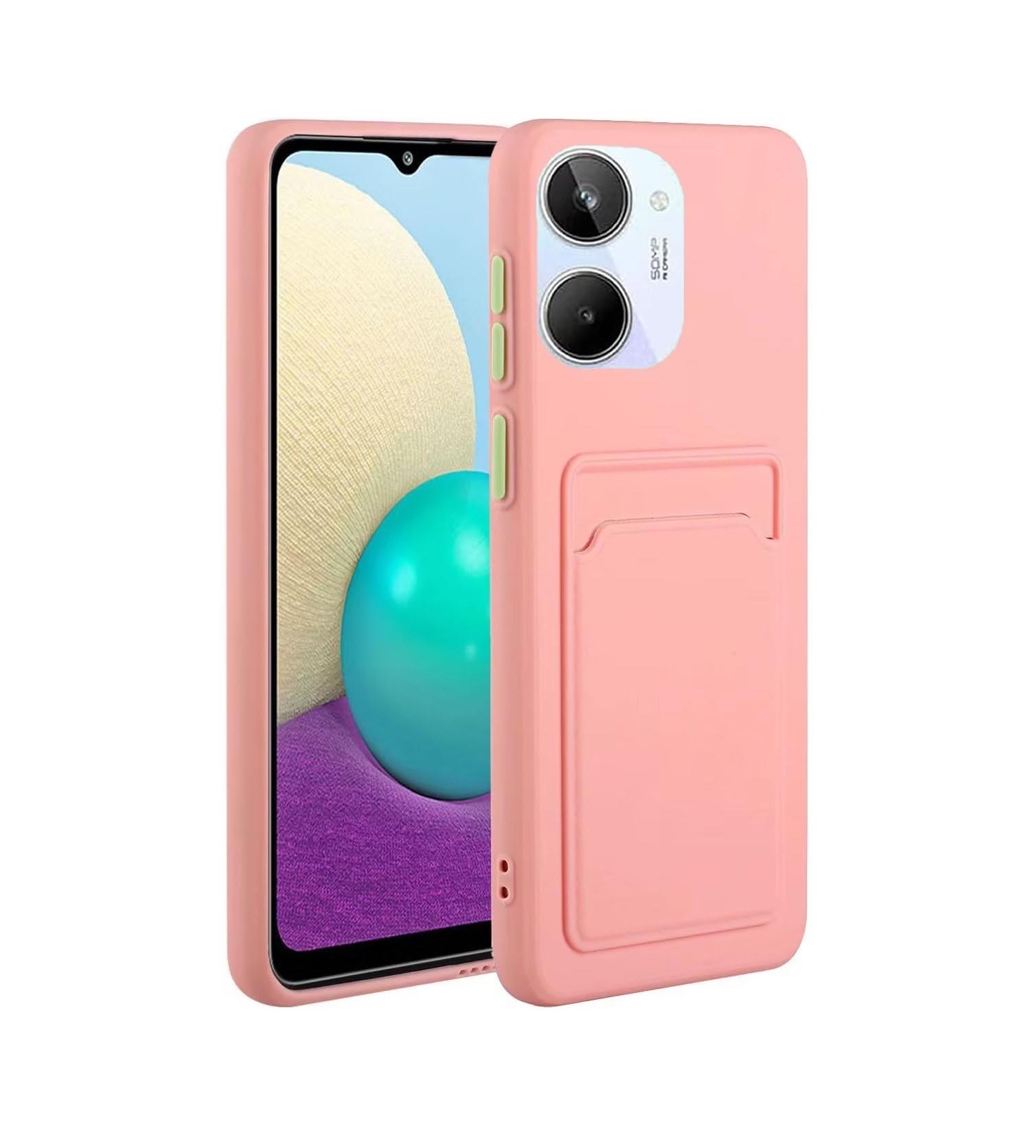 Tivenfezk Nadoli Silicone Case for Oppo Realme 10 4G - Ultra Thin Shockproof Wallet Cover with Credit Card Holder - Pink TPU Protective Case - Buy Online on GoSupps.com