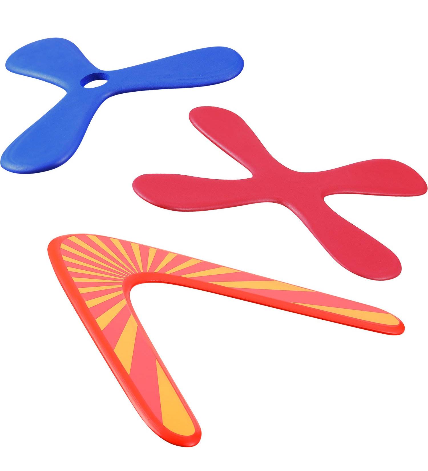 Tatuo Set of 3 Returning Boomerangs for Athletes and Beginners - Wood and Soft Boomerangs for Sports Games - Ideal for Young Throwers - Parental Supervision Required - Buy Online on GoSupps.com