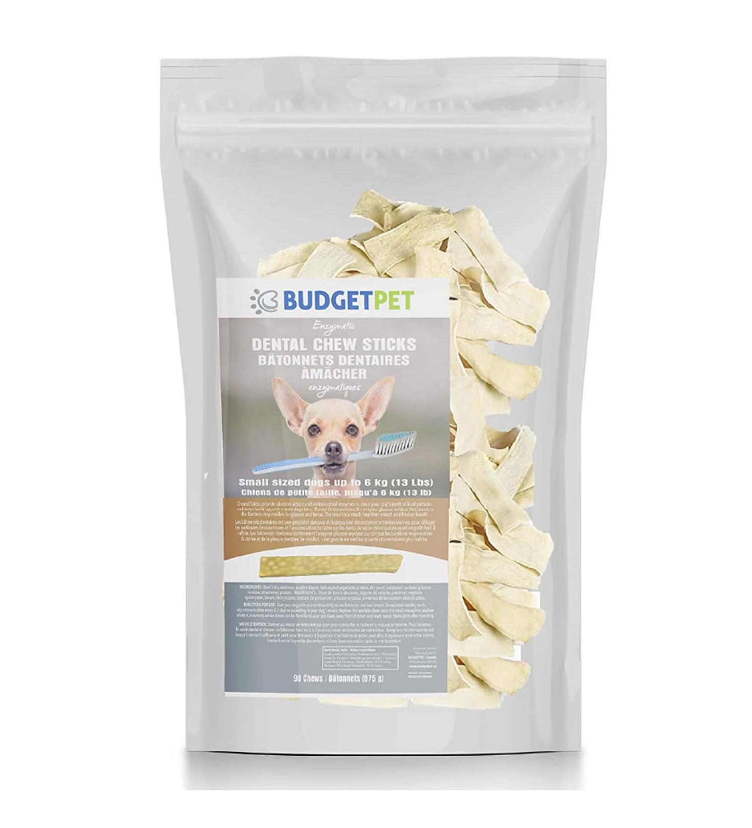 Budget Pet Enzymatic Dental Wafers for Small Breeds - Prevents Plaque and Tartar - Antiseptic Reduces Bacteria - Made from Select Beefhide - Improves Hygiene Oral of Your Dog. - Buy Online on GoSupps.com