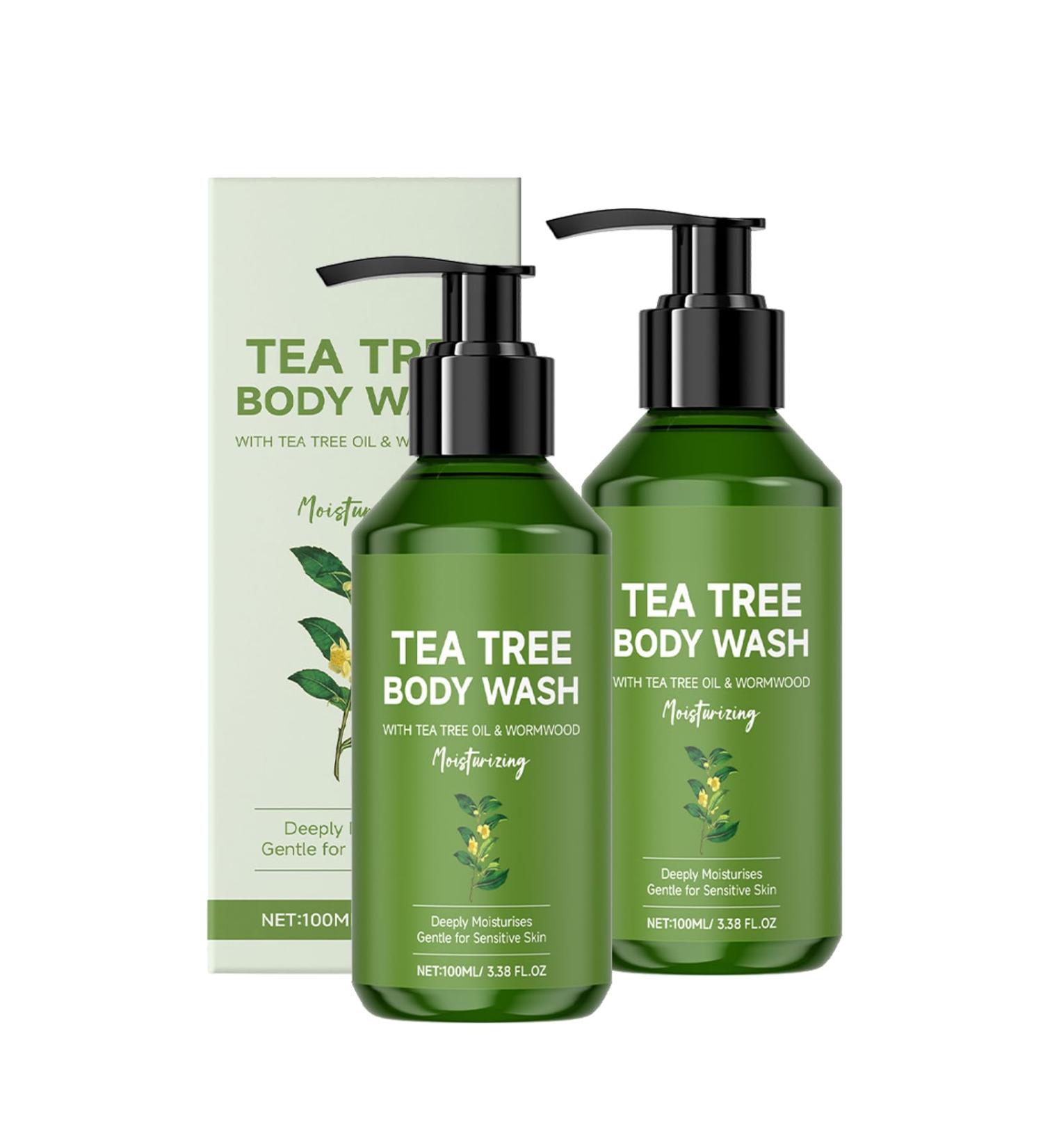  QPJUVC Tea tree shower gel for men and women - Natural shower gel with tea tree oil for dry skin combats body odor and perspiration - Gentle cleansing refreshes the skin - Buy Online on GoSupps.com