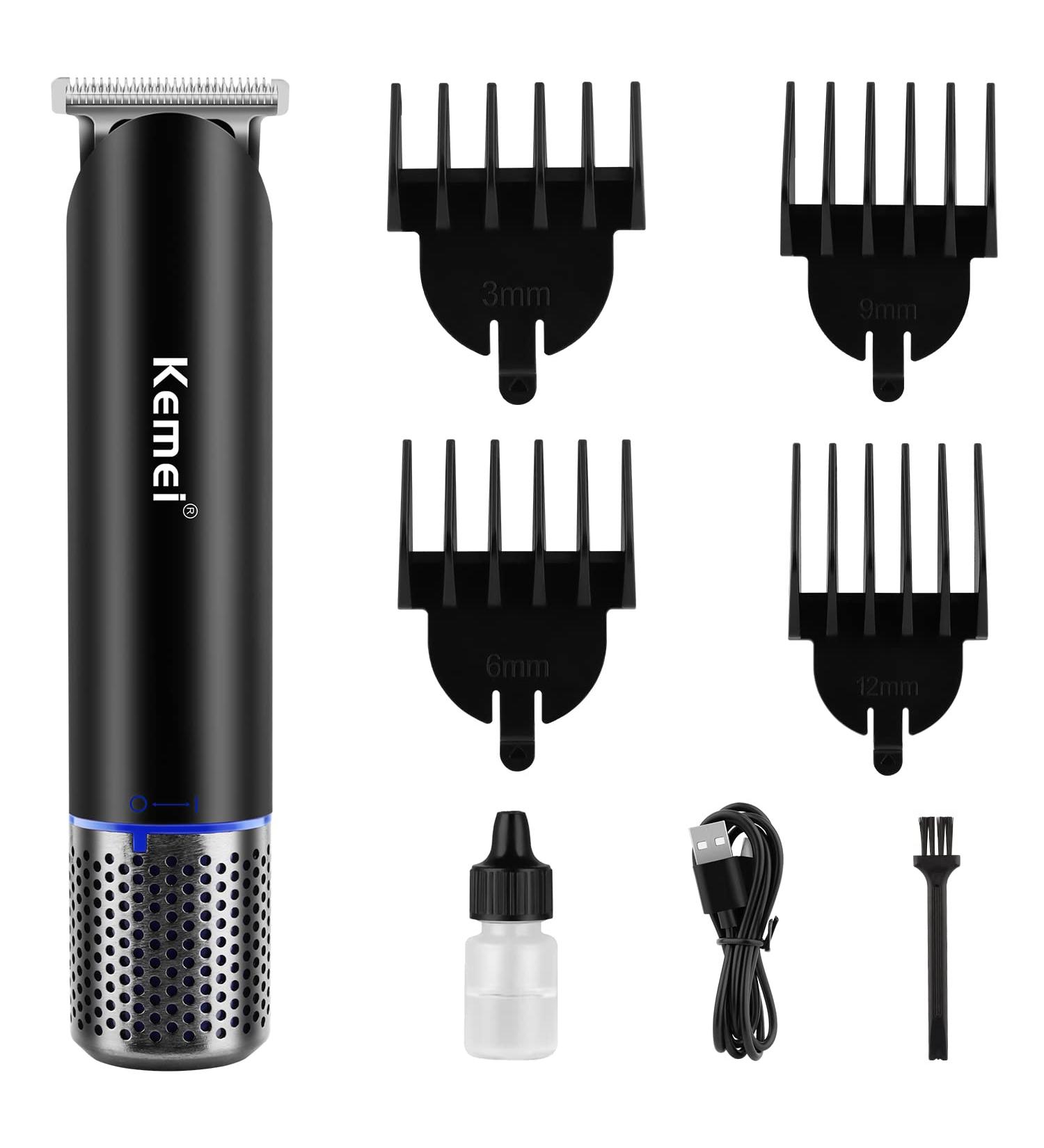 KEMEI Black Hair Clippers for Men Professional Barber Clippers Electric Cordless Clippers for Hair Cutting USB Rechargeable Wireless Haircut Clippers km-827 - Buy Online on GoSupps.com