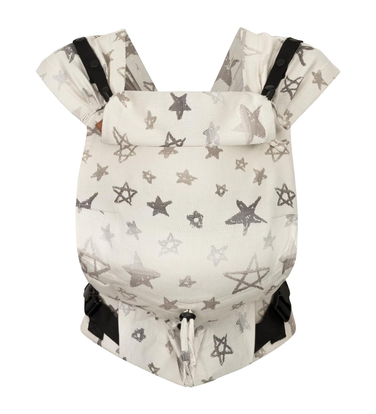 Hoppediz Baby Carrier Primeo for Newborns | 100% Organic Cotton | Belly Stretcher & Back Carrier | Singapore Gray - 1 Piece - Buy Online on GoSupps.com