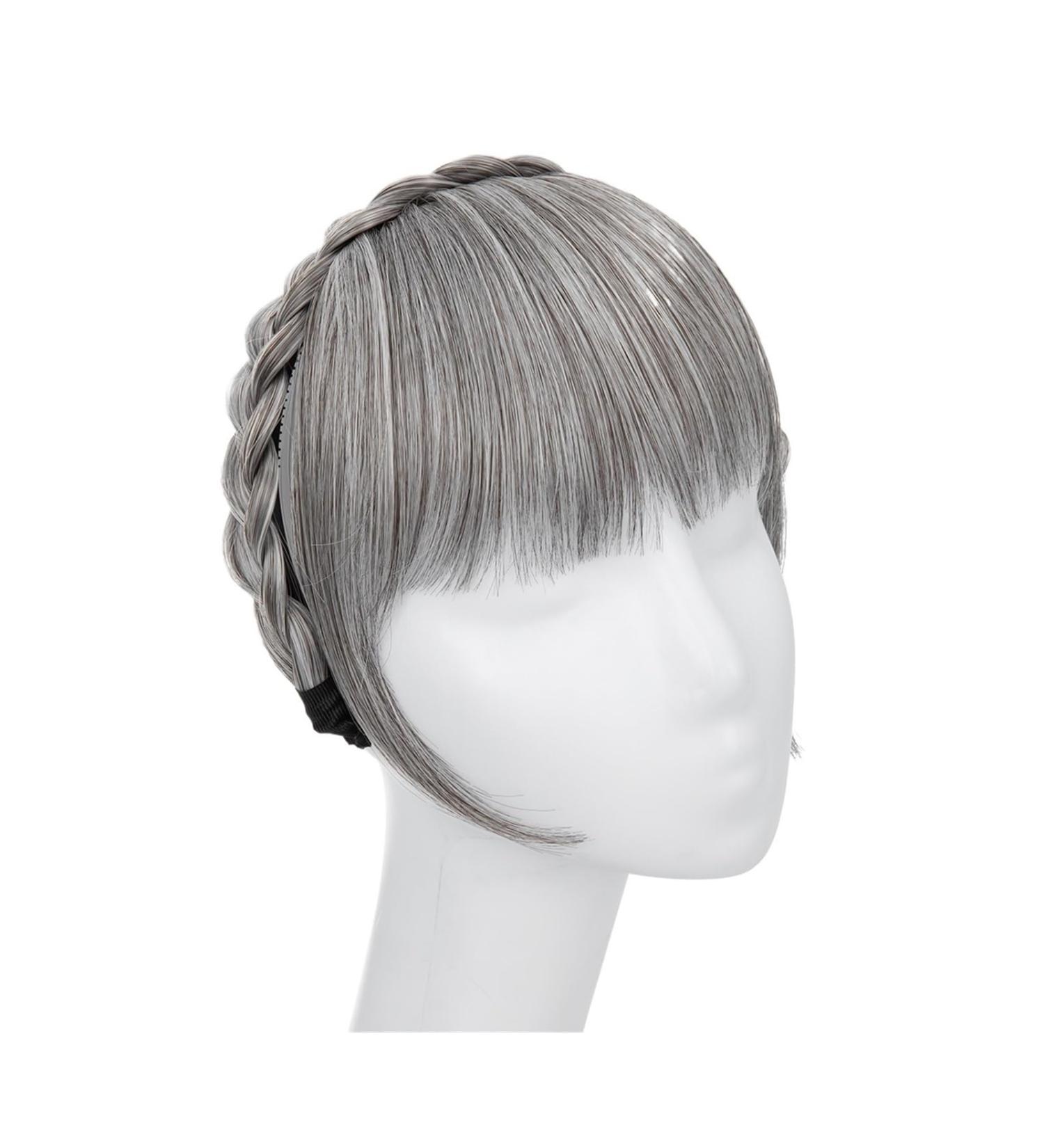 Bangs Hair Synthetic Headband Bangs Extension Fake Hair Blunt Fringe with Long Sides for Women Natural False Black Brown Blonde Bang Bangs Hair Clip(Medium Gray) - Buy Online on GoSupps.com