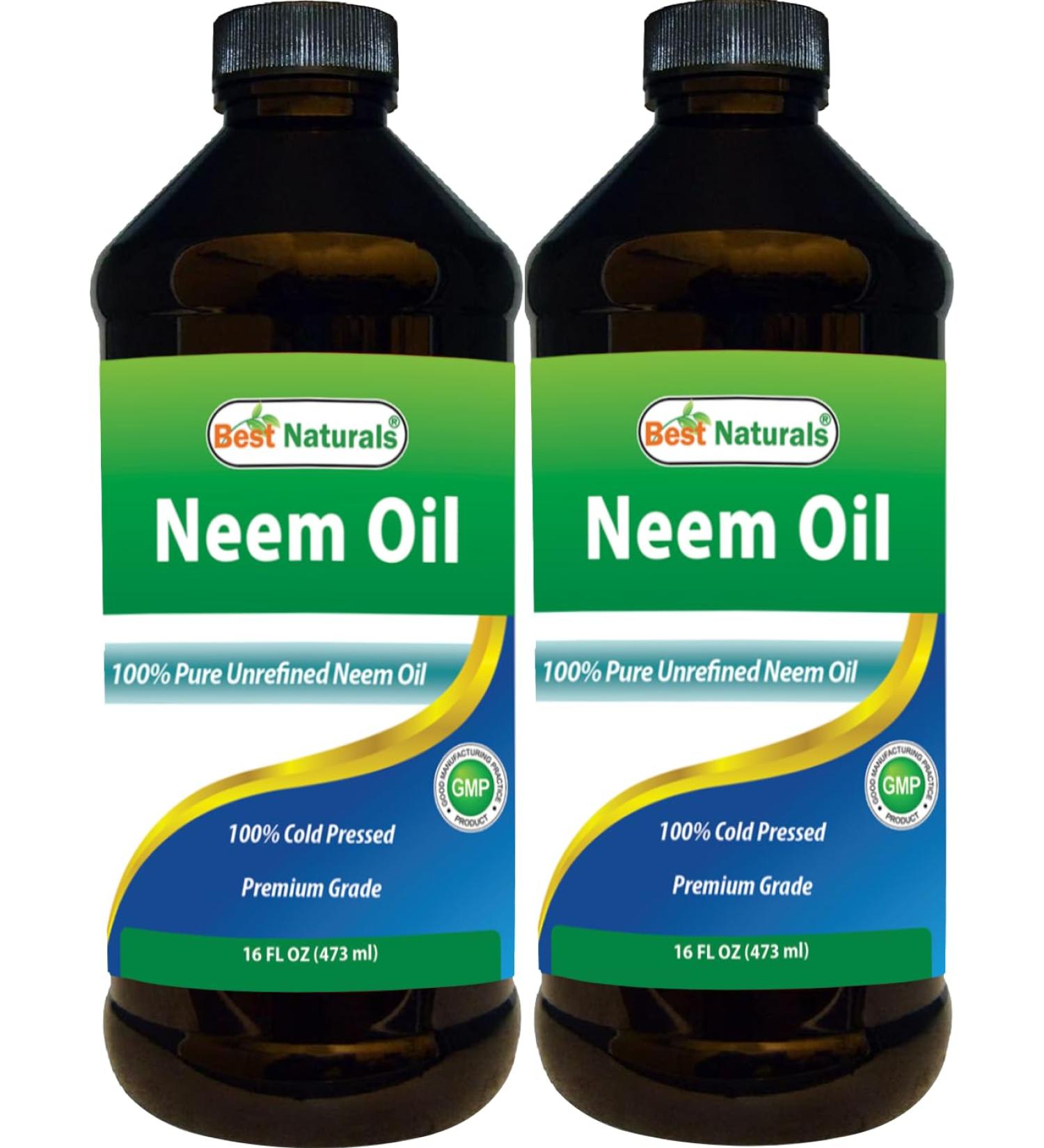 Best Naturals 100% Pure Neem Oil 100% Cold Pressed and Unrefined - 16 OZ (2 Bottles) - Buy Online on GoSupps.com