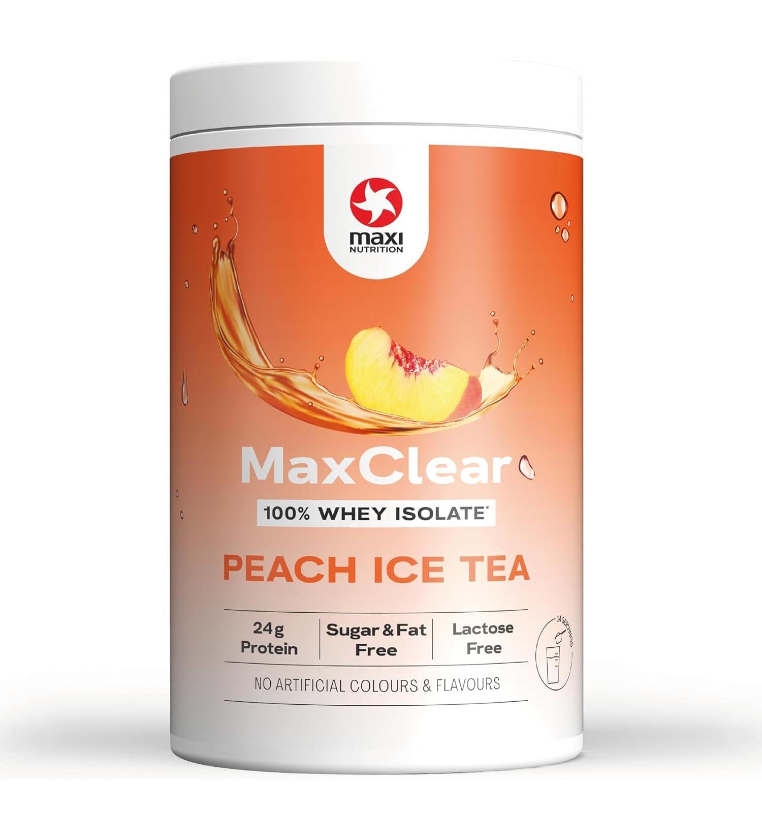  MaxiNutrition MaxiNutrition MaxClear Peach Ice Tea protein iced tea 100% Clear Whey Protein Isolate 420g 80% protein refreshing low calorie no artificial flavors - Buy Online on GoSupps.com