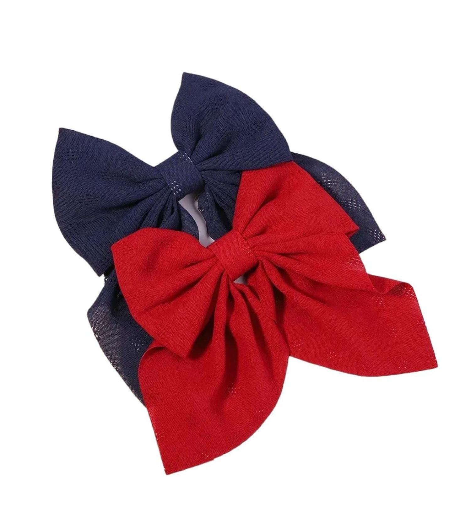 New 2025 2Pcs/Set Women New For Fashion Sweet Solid Bowknot Hair Clips Print Bows Hairpins Ribbon Barrettes Duckbill Clip Headwear Hair Accessories Jewelry Fashion Accessories Creative Gift - Buy Online on GoSupps.com