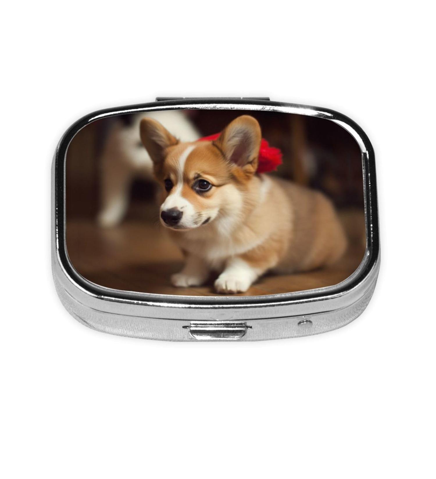 Cute Corgi 2 Compartment Pill Case | Travel Pill Organizer & Purse Gift - Buy Online on GoSupps.com